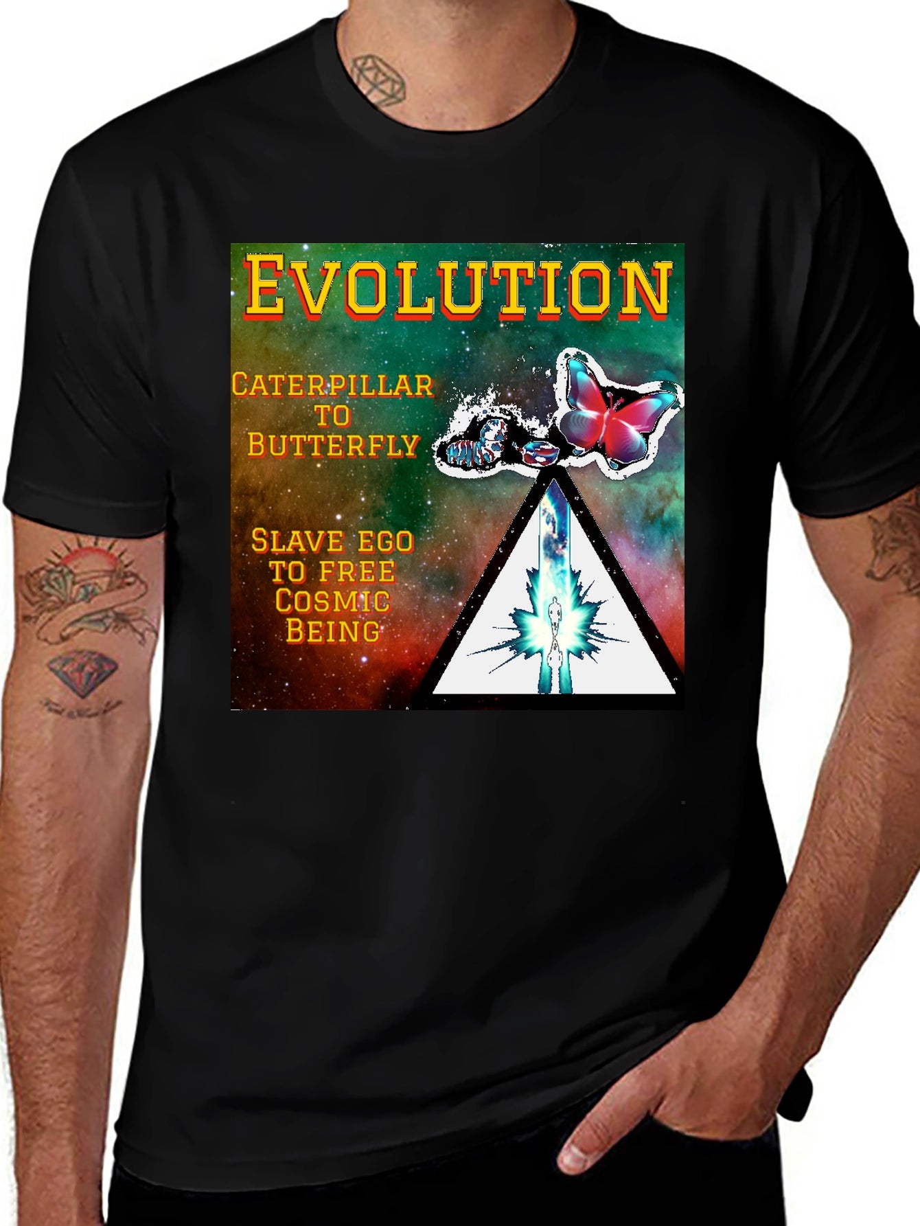 Evolution Butterfly Graphic Tee - Spiritual Transformation Shirt