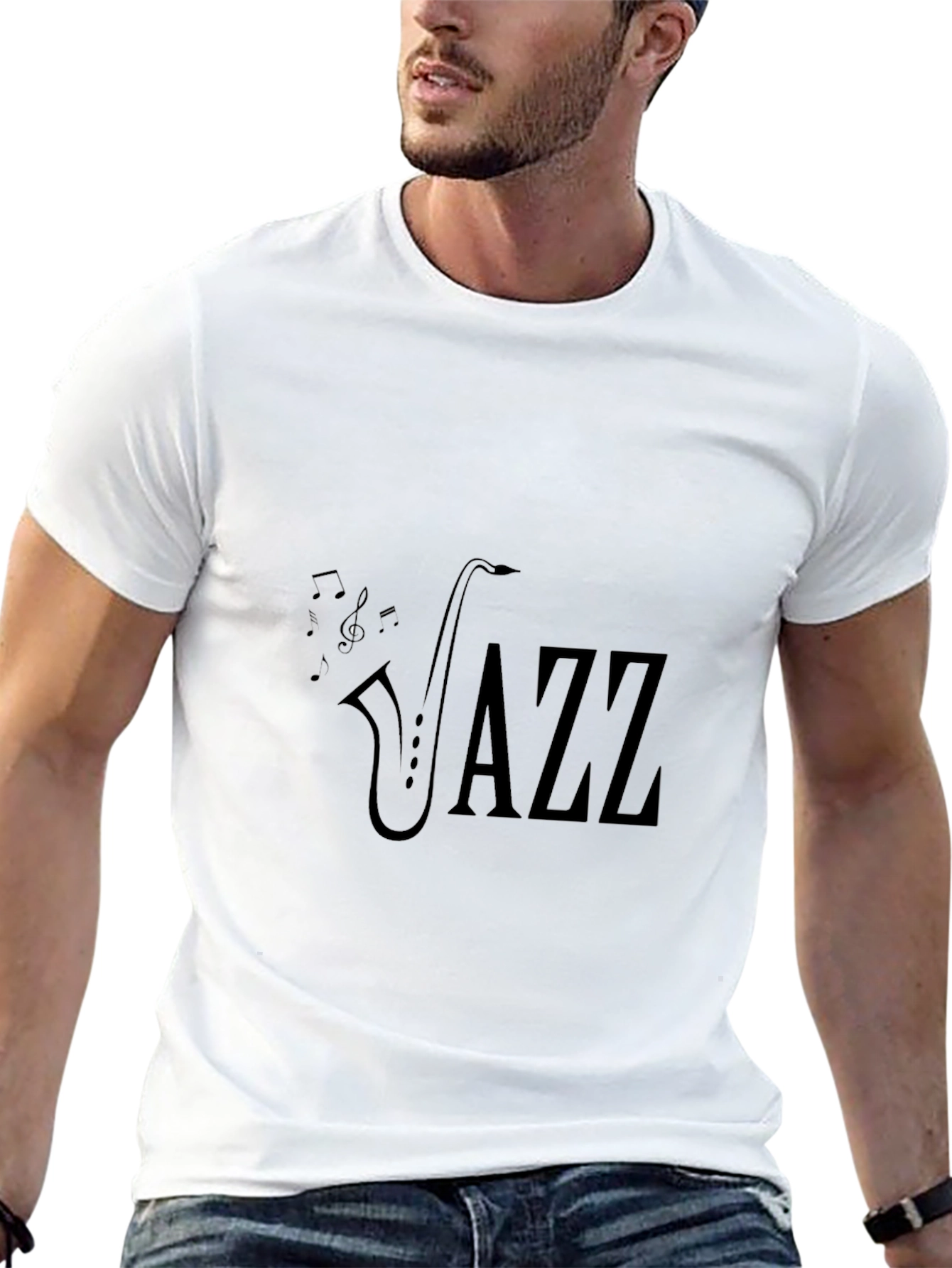 Cool Jazz Saxophone Graphic T-Shirt - Black