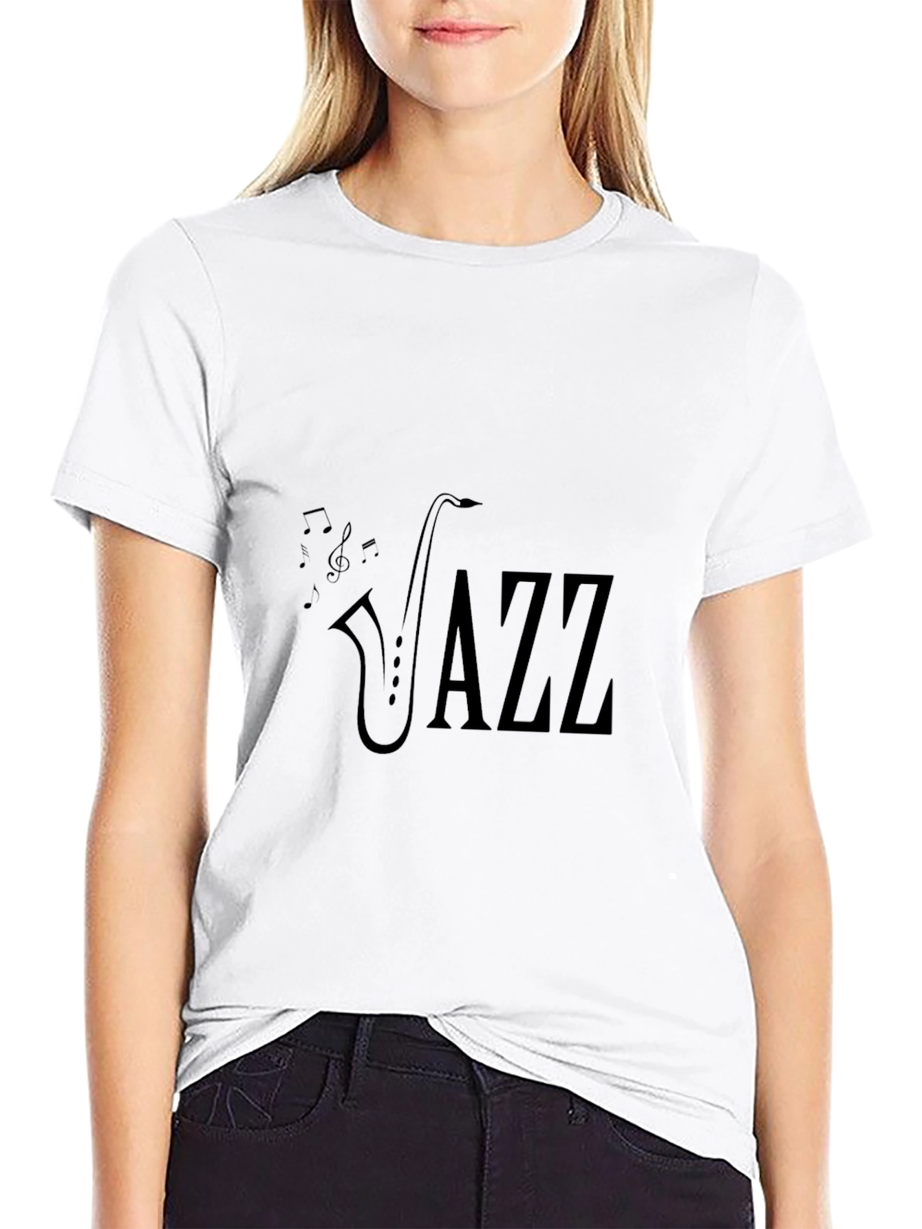 Cool Jazz Saxophone Graphic T-Shirt - Black
