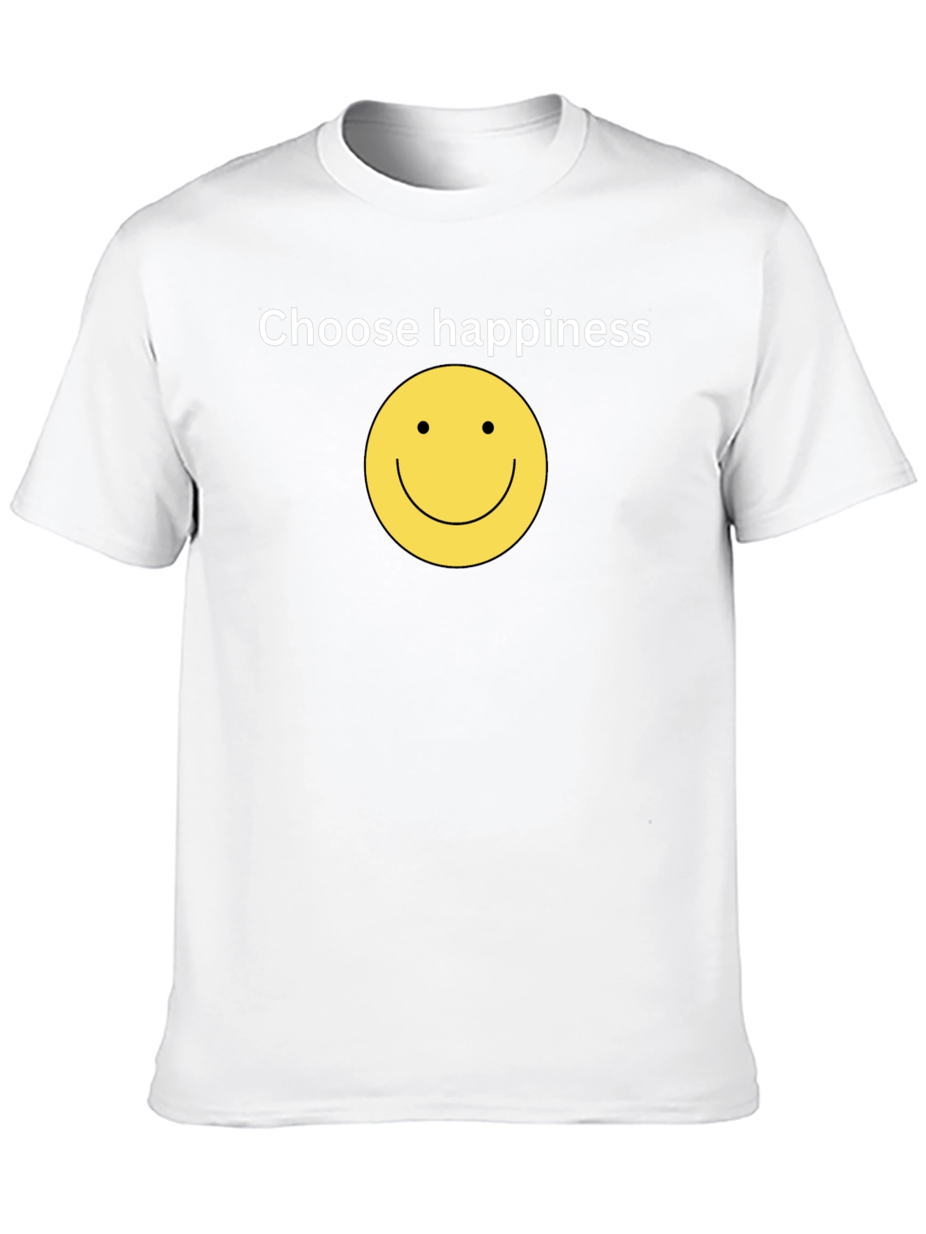 Choose Happiness Black T-Shirt - Smiley Face Design