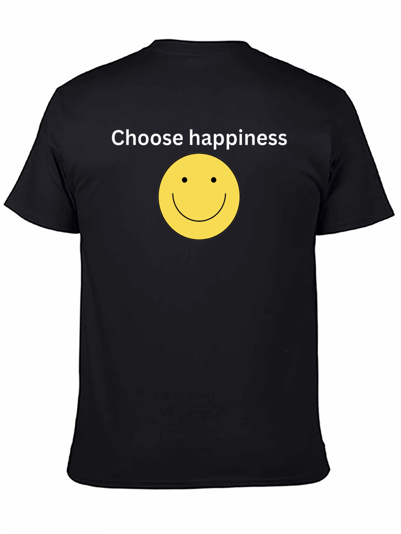 Choose Happiness Black T-Shirt - Smiley Face Design