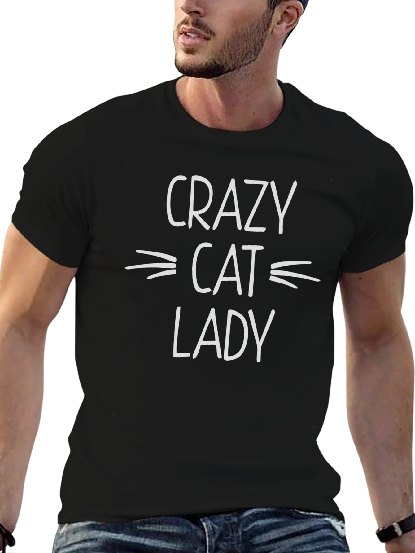 Crazy Cat Lady Graphic Tee - Black