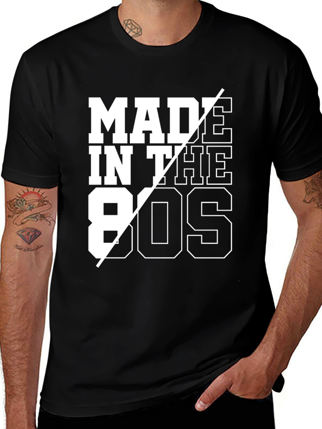 Retro Made in the 80s Graphic Tee - Black
