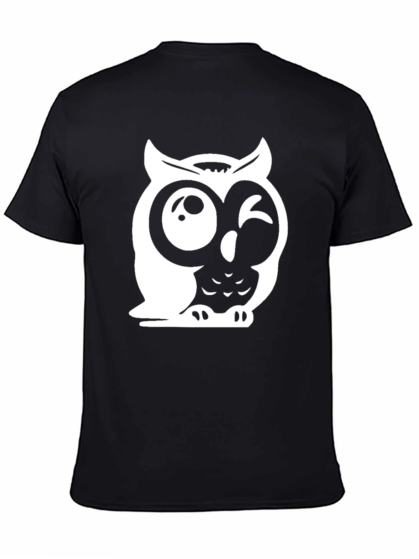 Funny Owl Graphic Tee - Mens Black T-Shirt