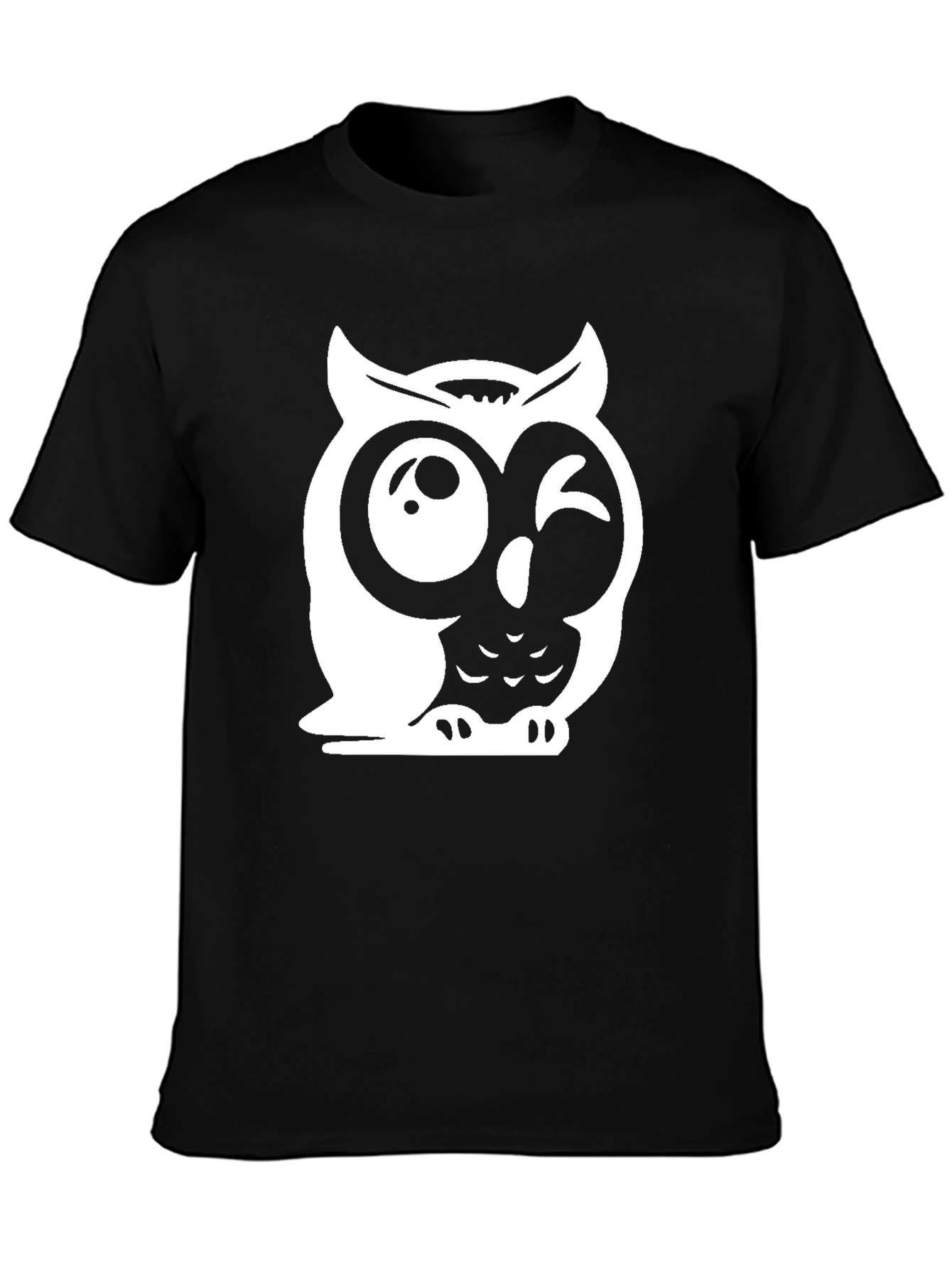 Funny Owl Graphic Tee - Mens Black T-Shirt