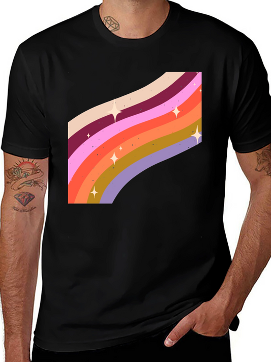 Retro Rainbow Star T-Shirt - Groovy Style