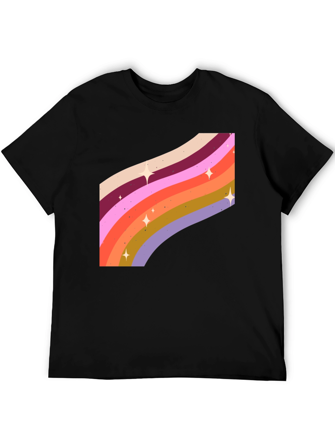 Retro Rainbow Star T-Shirt - Groovy Style