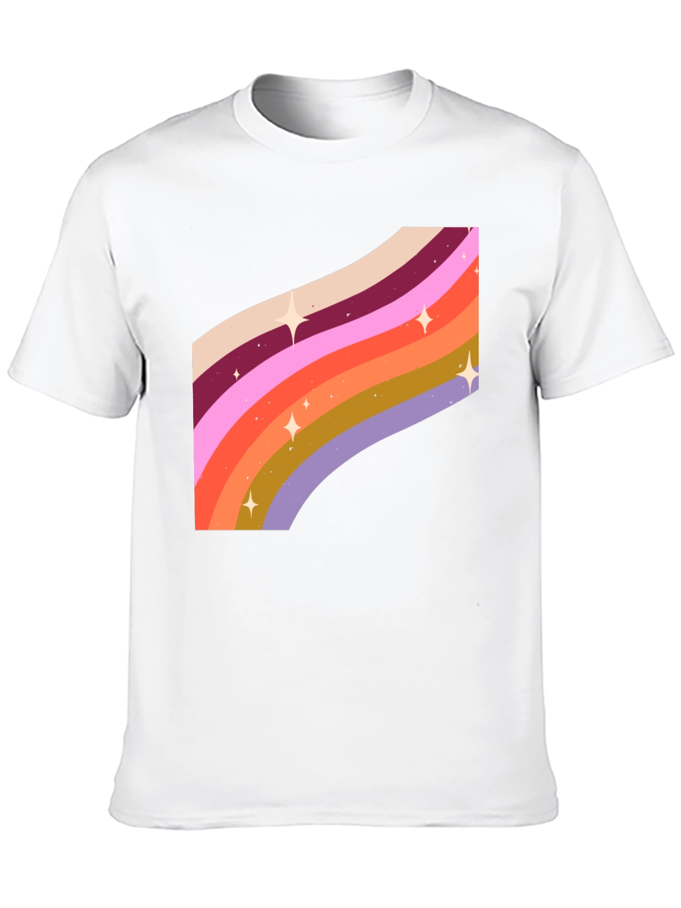 Retro Rainbow Star T-Shirt - Groovy Style