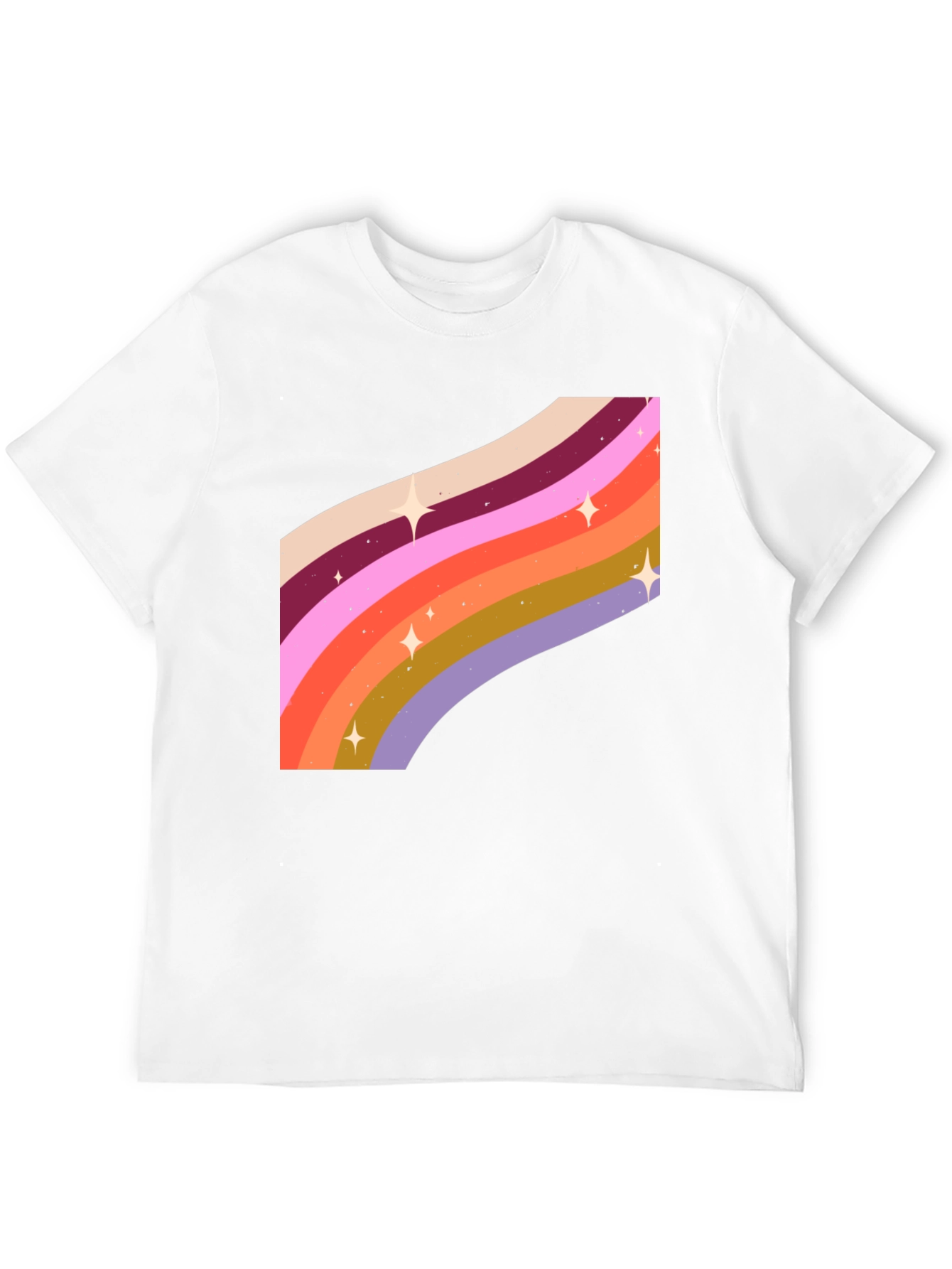 Retro Rainbow Star T-Shirt - Groovy Style
