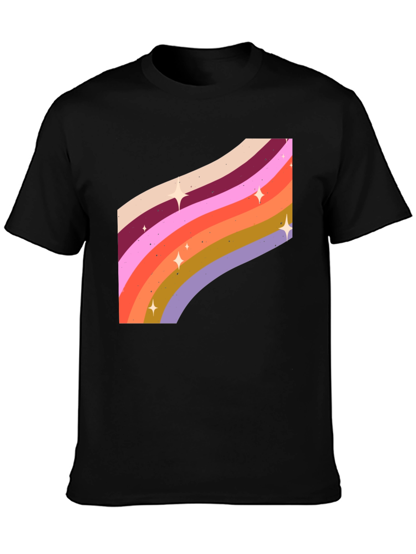 Retro Rainbow Star T-Shirt - Groovy Style