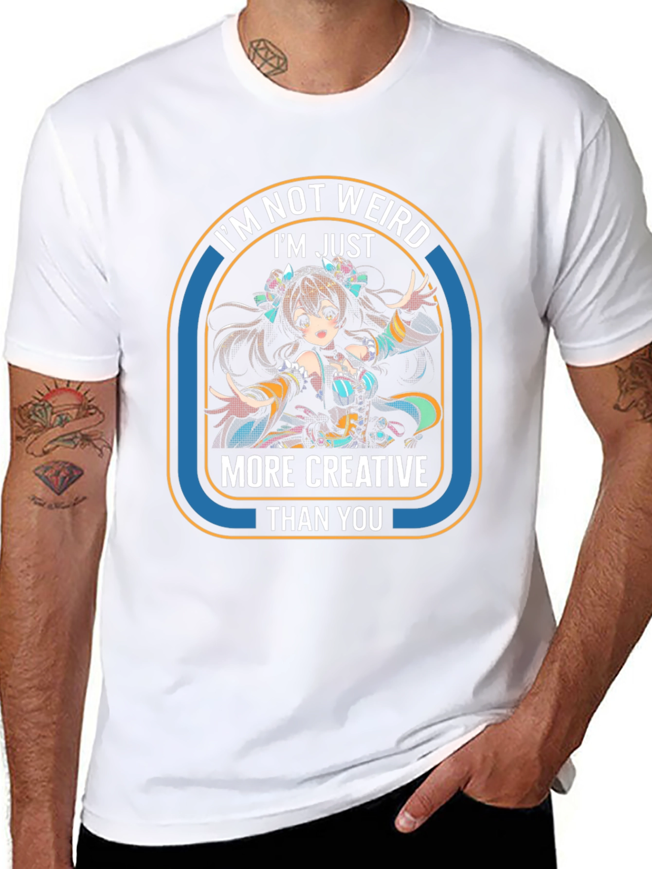 Creative Anime Girl T-Shirt - Unisex Black Tee