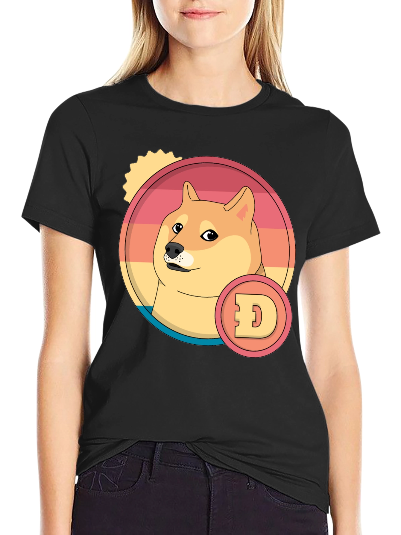 Doge Meme Coin Retro T-Shirt