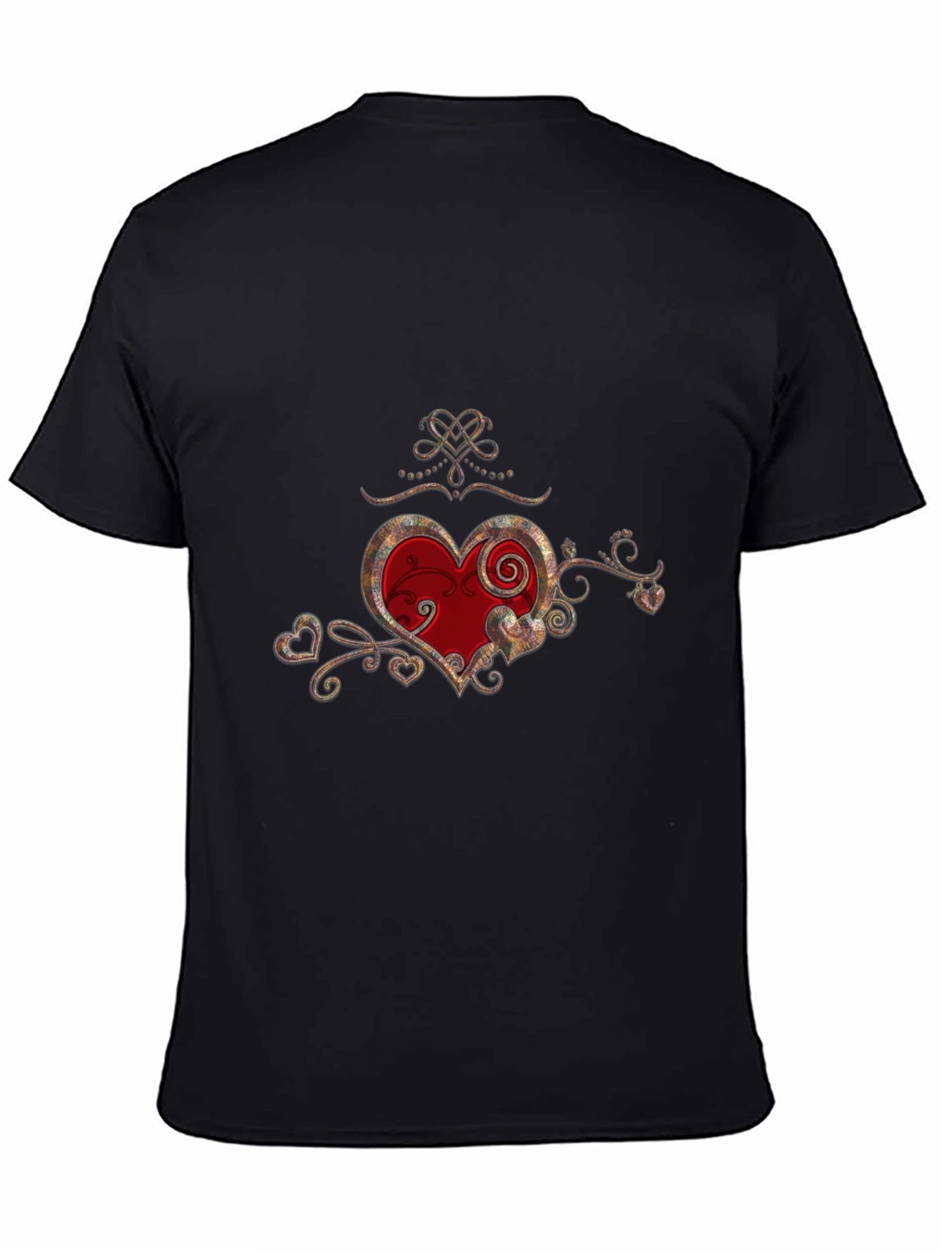 Heart Design Black Graphic Tee