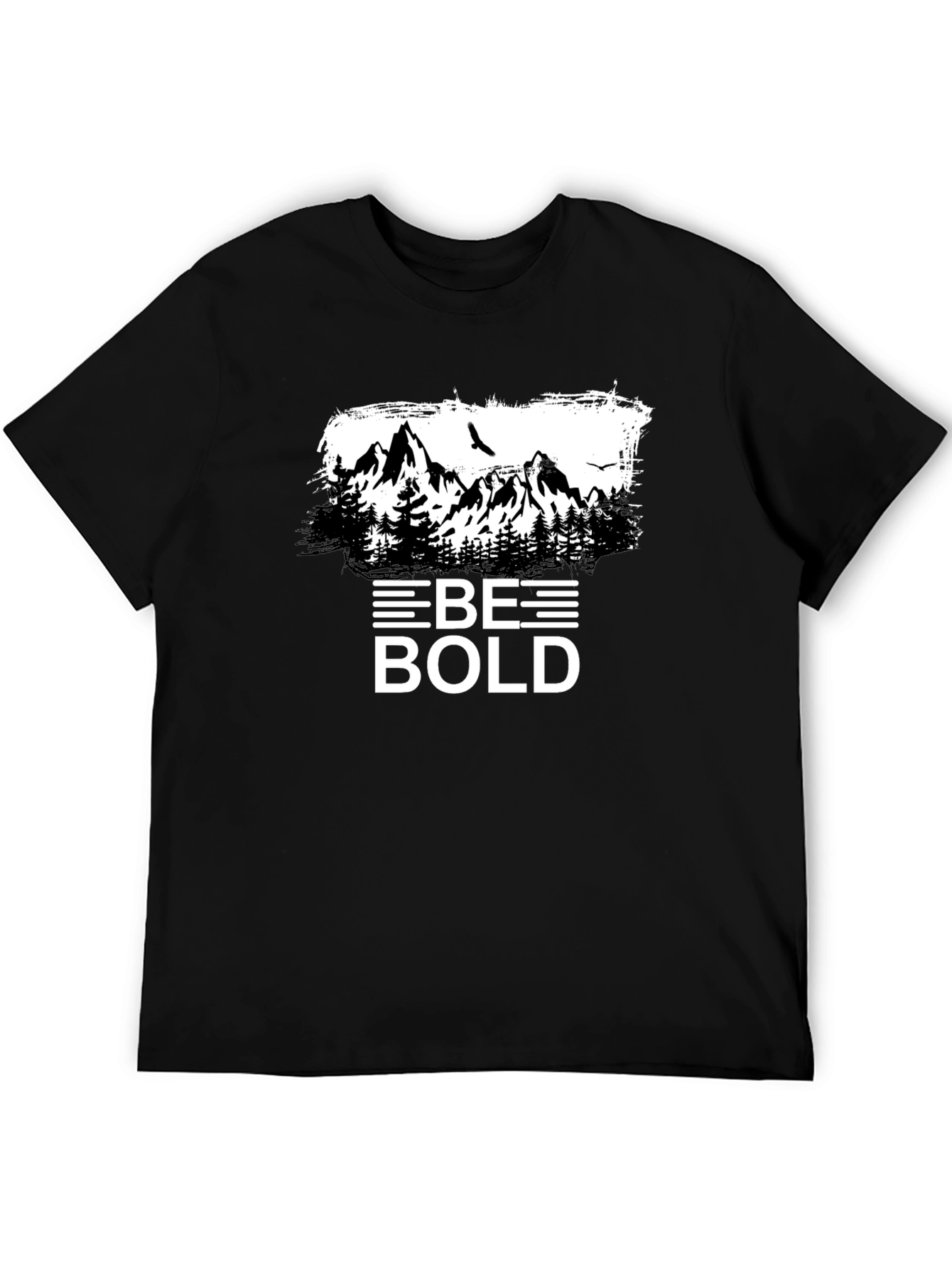 Be Bold Mountain Graphic Tee - Black Cotton