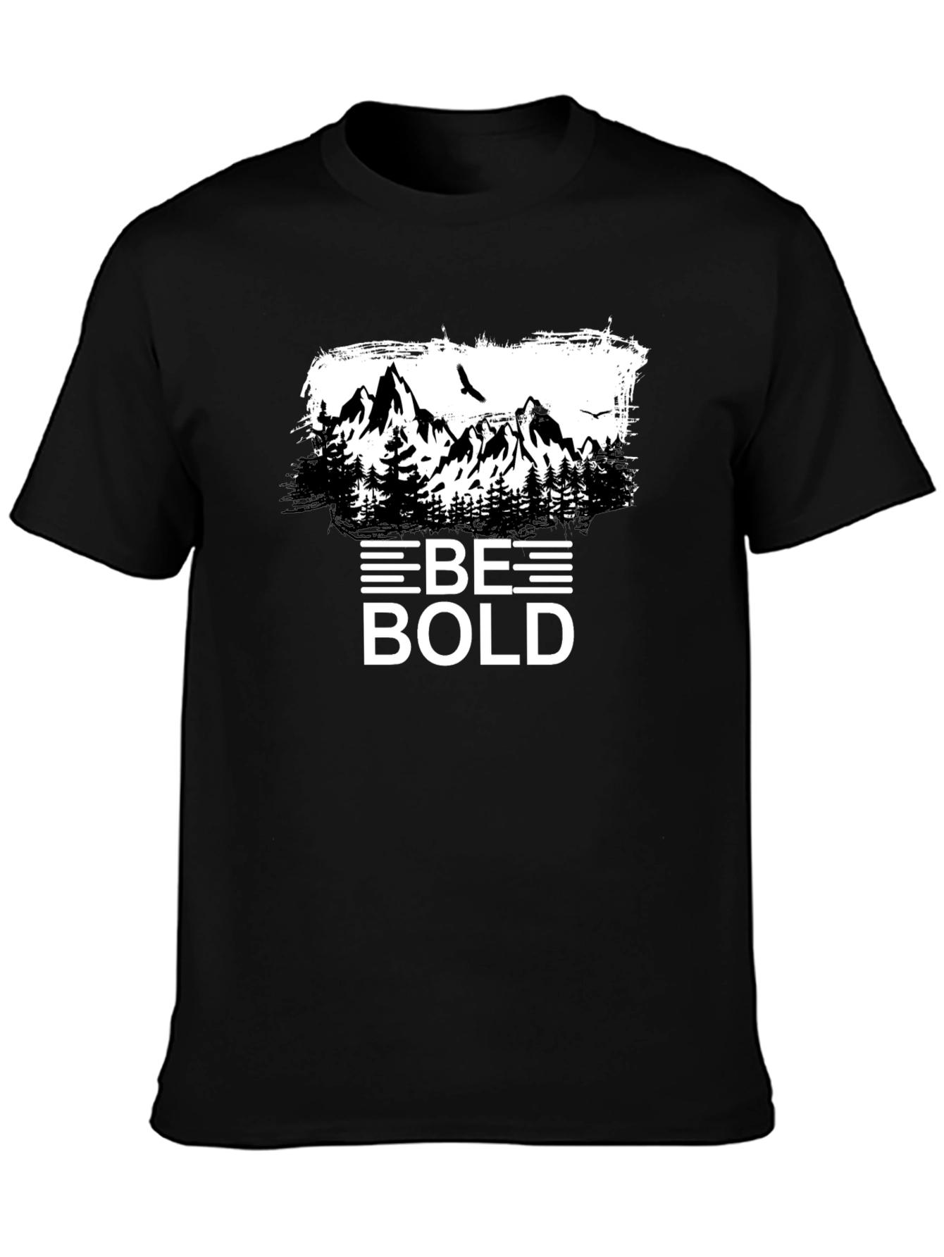 Be Bold Mountain Graphic Tee - Black Cotton
