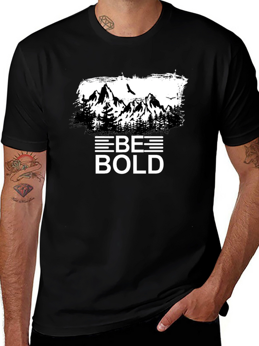 Be Bold Mountain Graphic Tee - Black Cotton