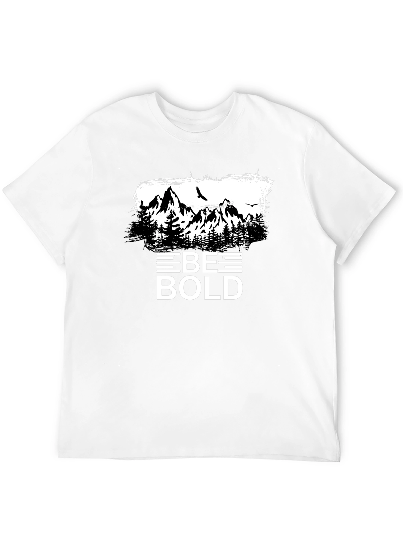 Be Bold Mountain Graphic Tee - Black Cotton