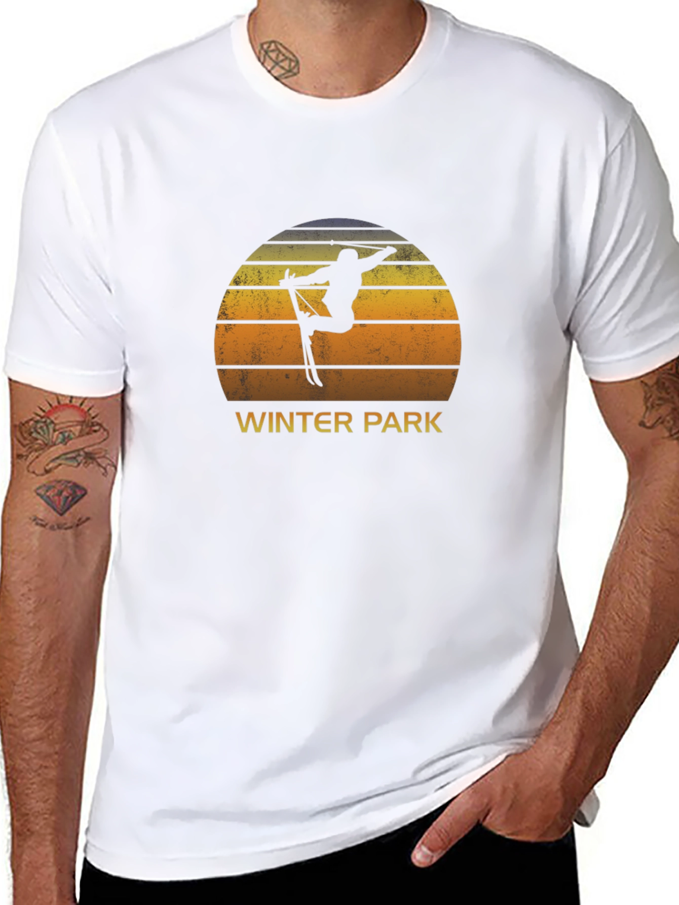 Winter Park Skier Sunset Tee