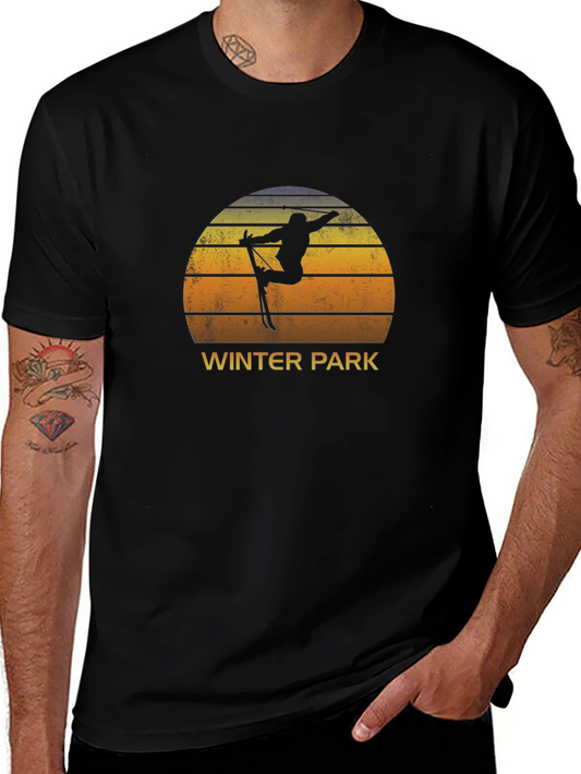 Winter Park Skier Sunset Tee