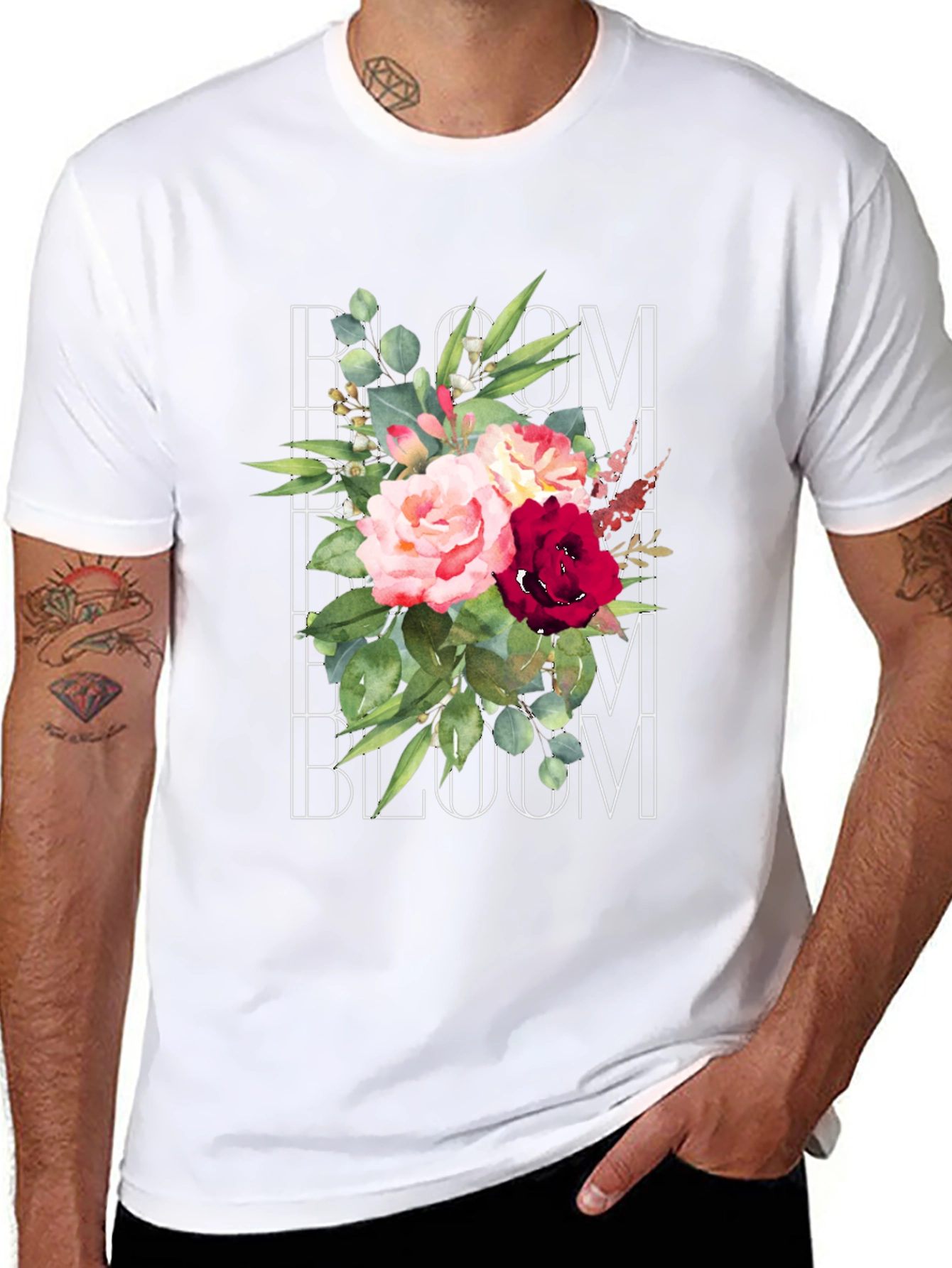 Bloom Floral Graphic T-Shirt - Mens Black Tee