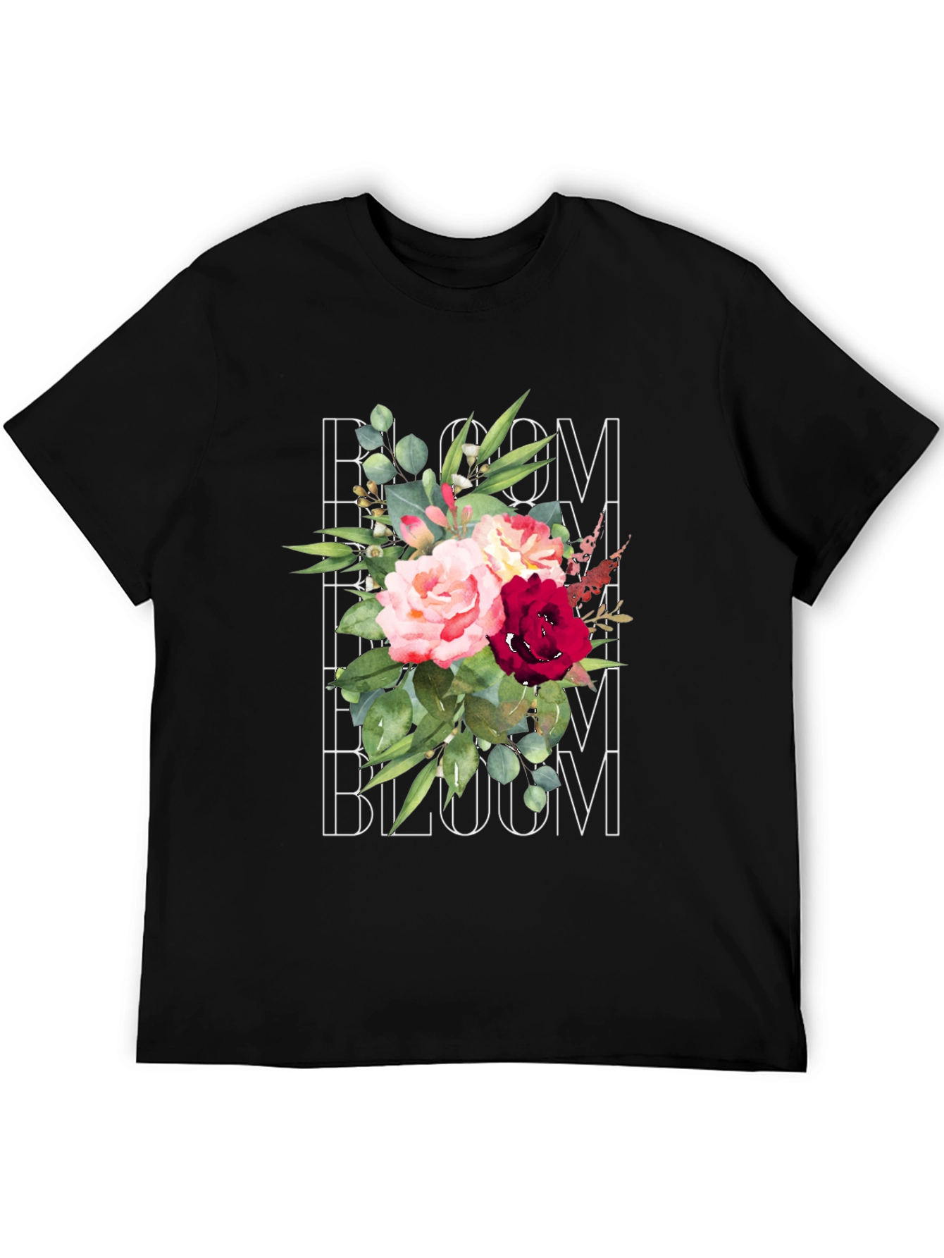 Bloom Floral Graphic T-Shirt - Mens Black Tee