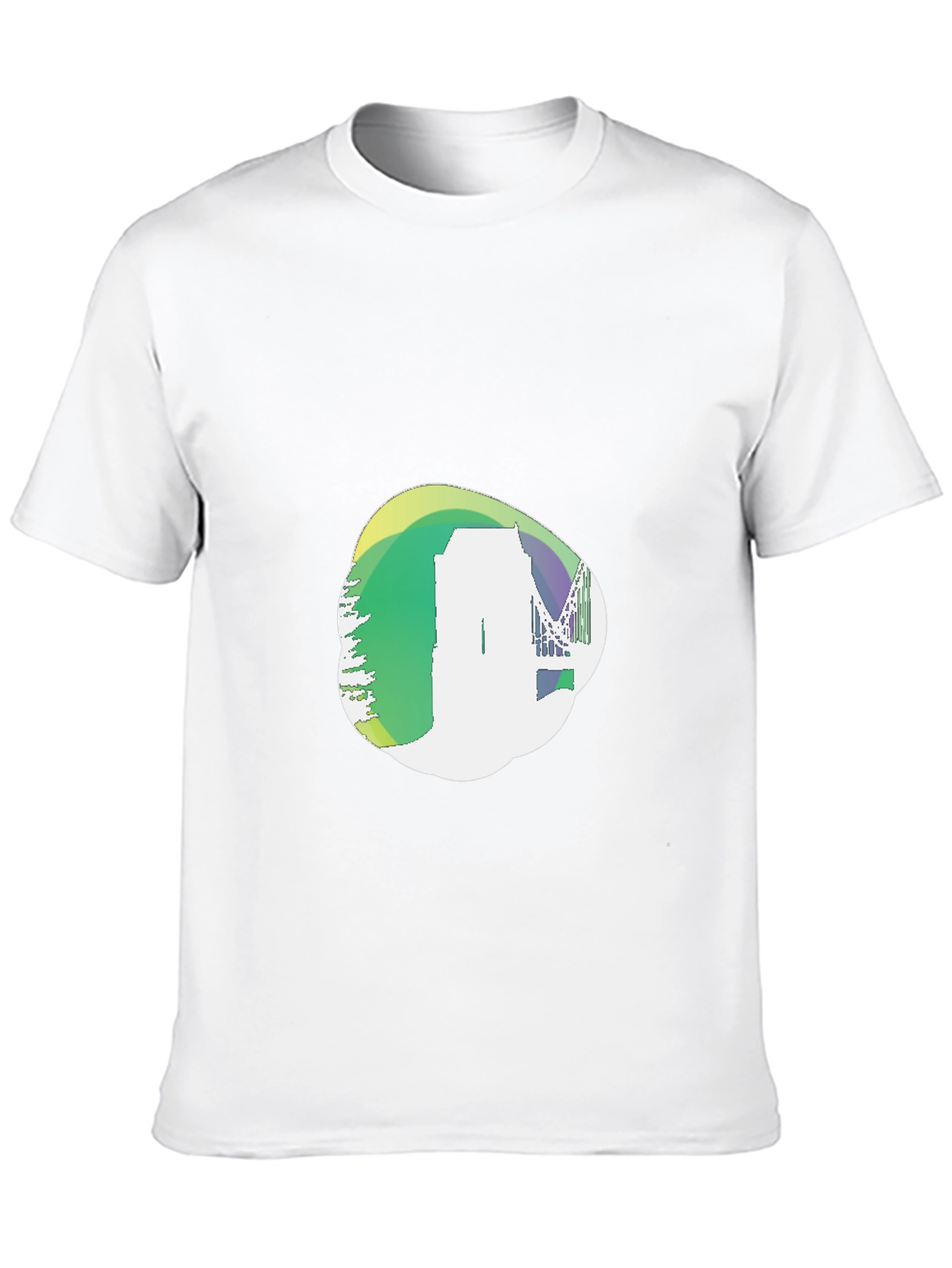 Abstract Cityscape Graphic Black T-Shirt
