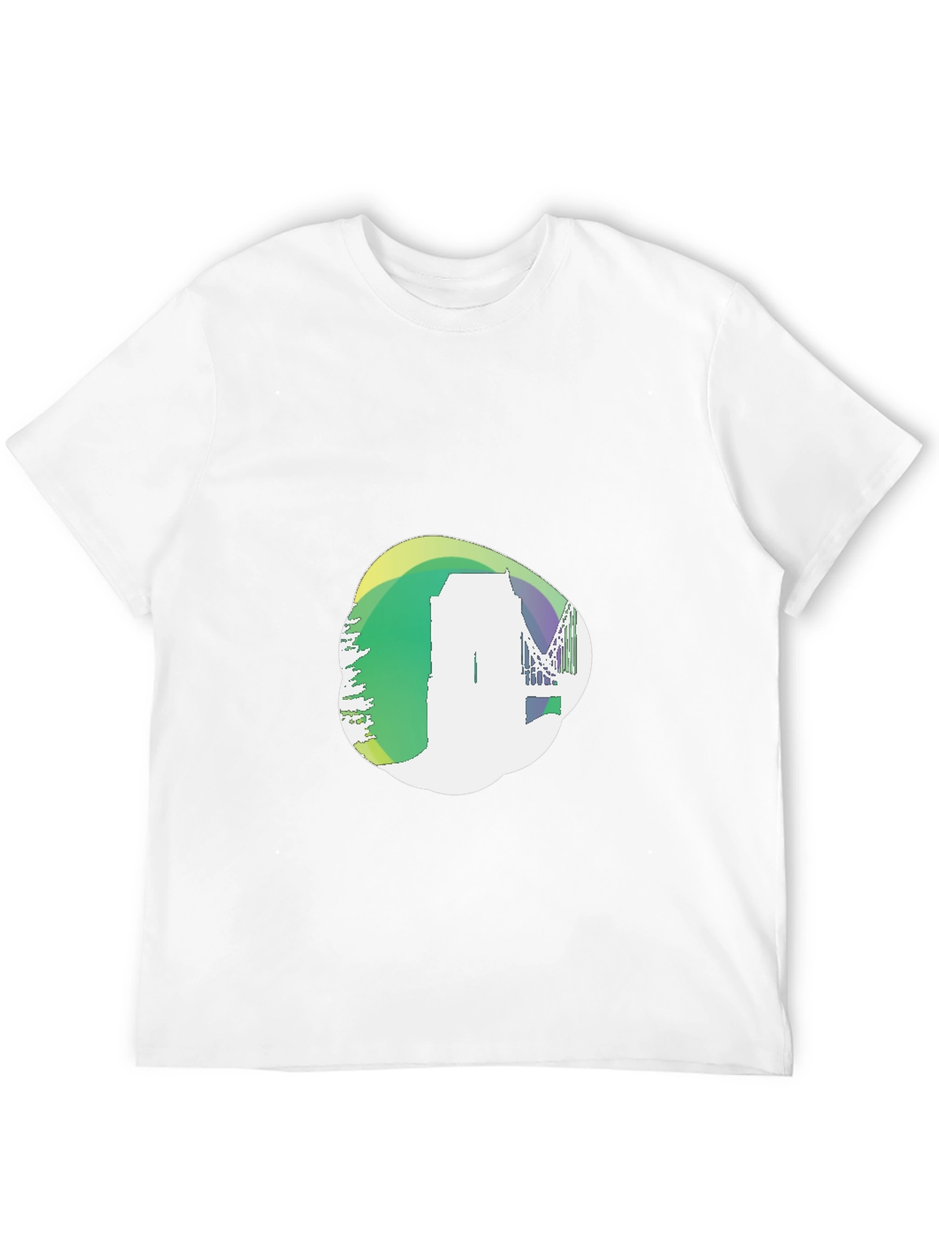 Abstract Cityscape Graphic Black T-Shirt