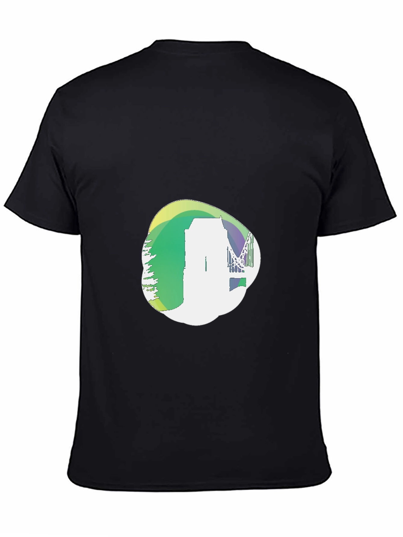Abstract Cityscape Graphic Black T-Shirt