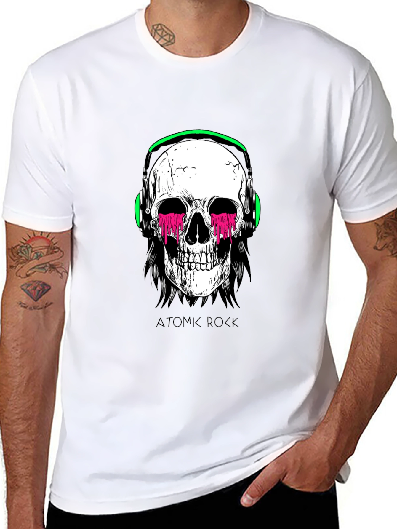 Skull Headphones Graphic Tee - Atomic Rock