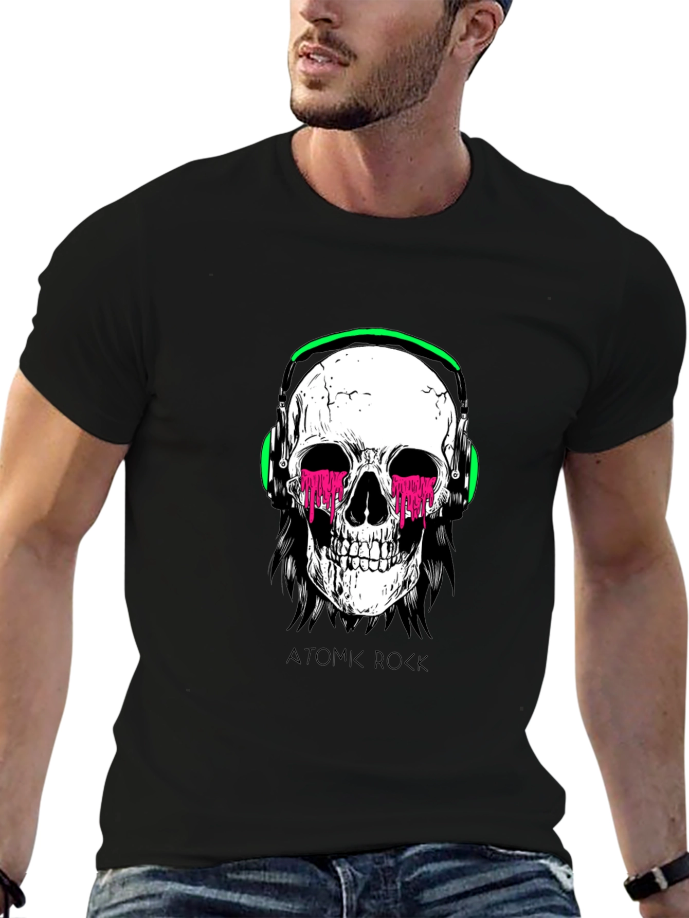 Skull Headphones Graphic Tee - Atomic Rock