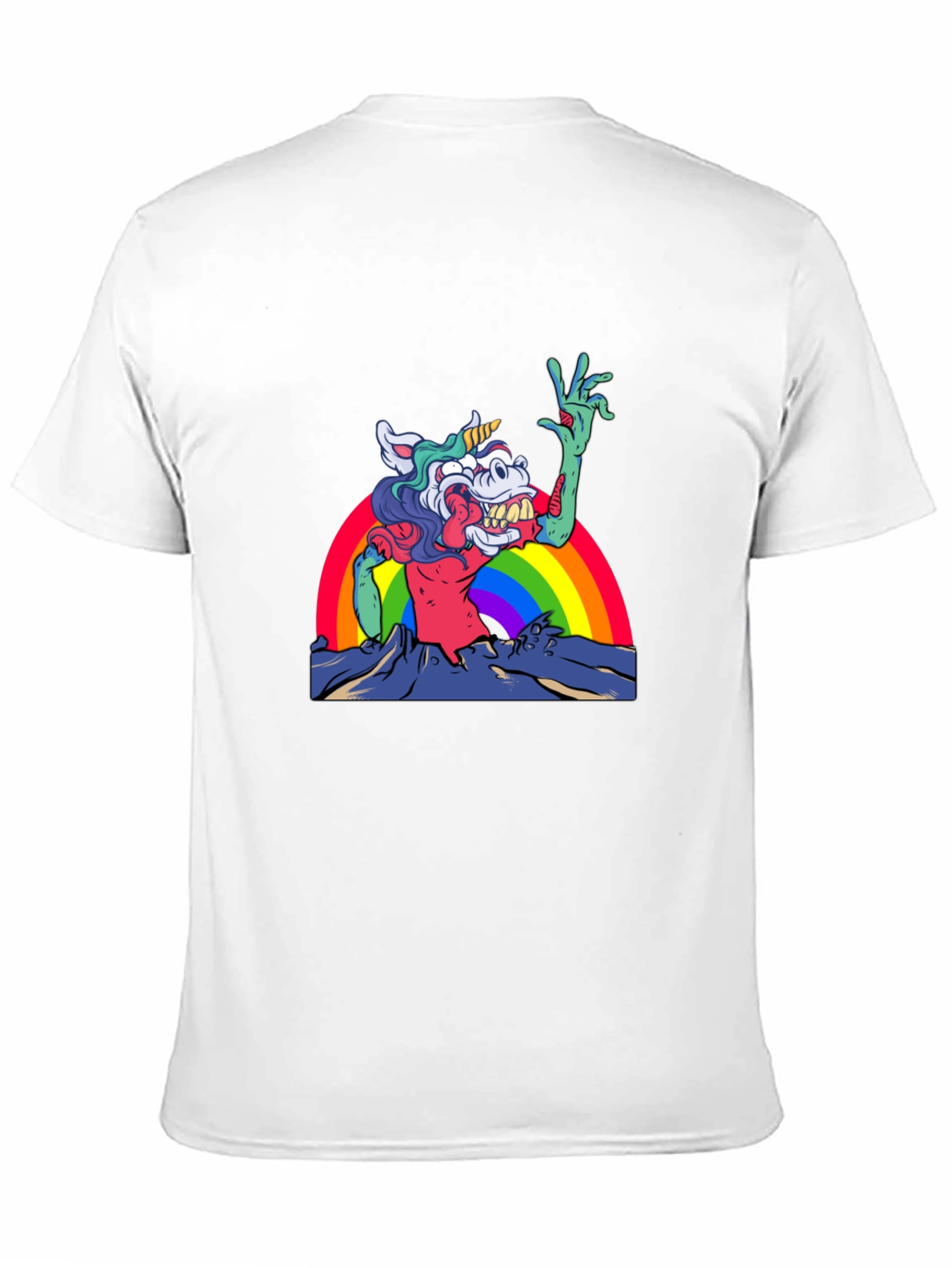 Unicorn Zombie Rainbow Graphic Tee