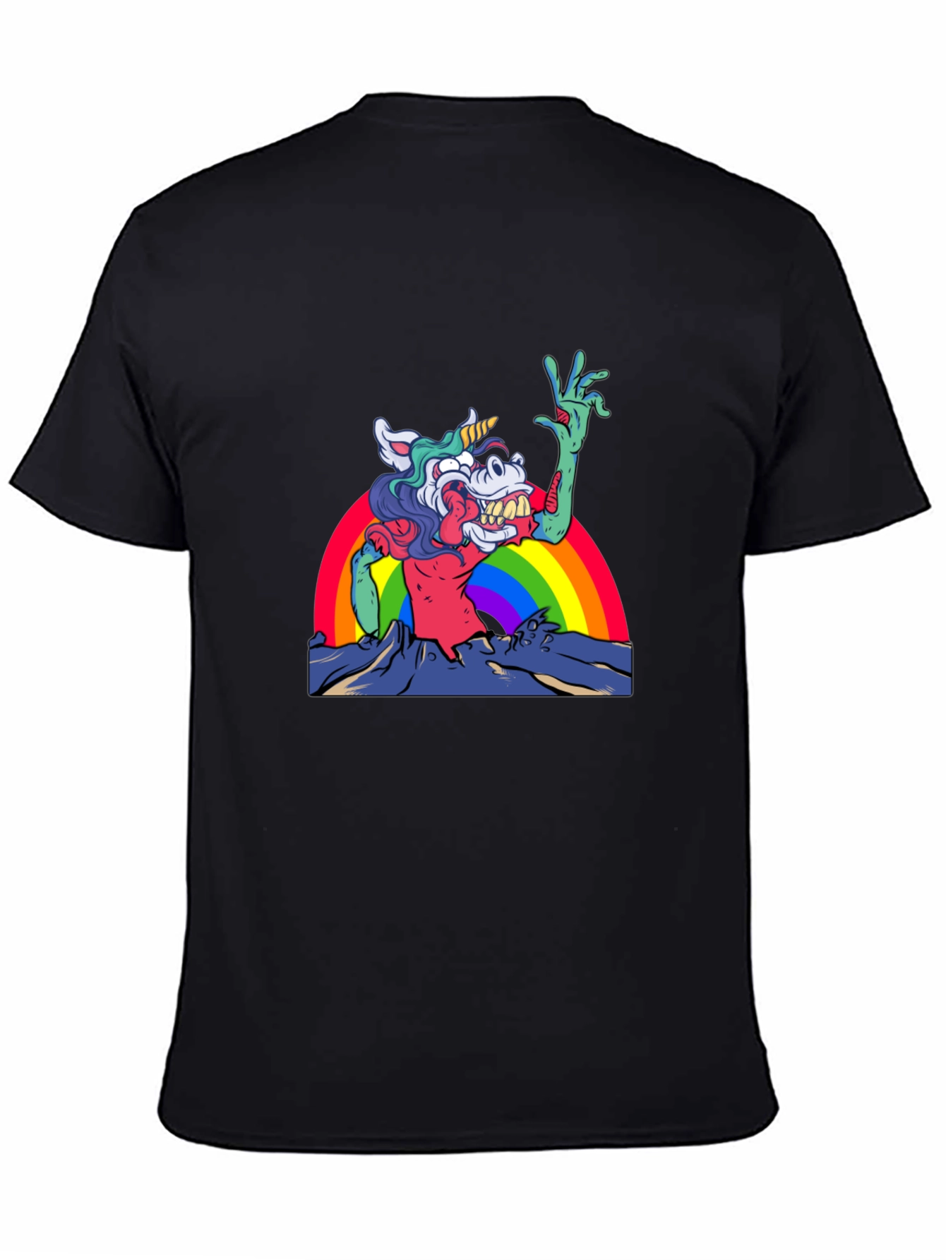 Unicorn Zombie Rainbow Graphic Tee