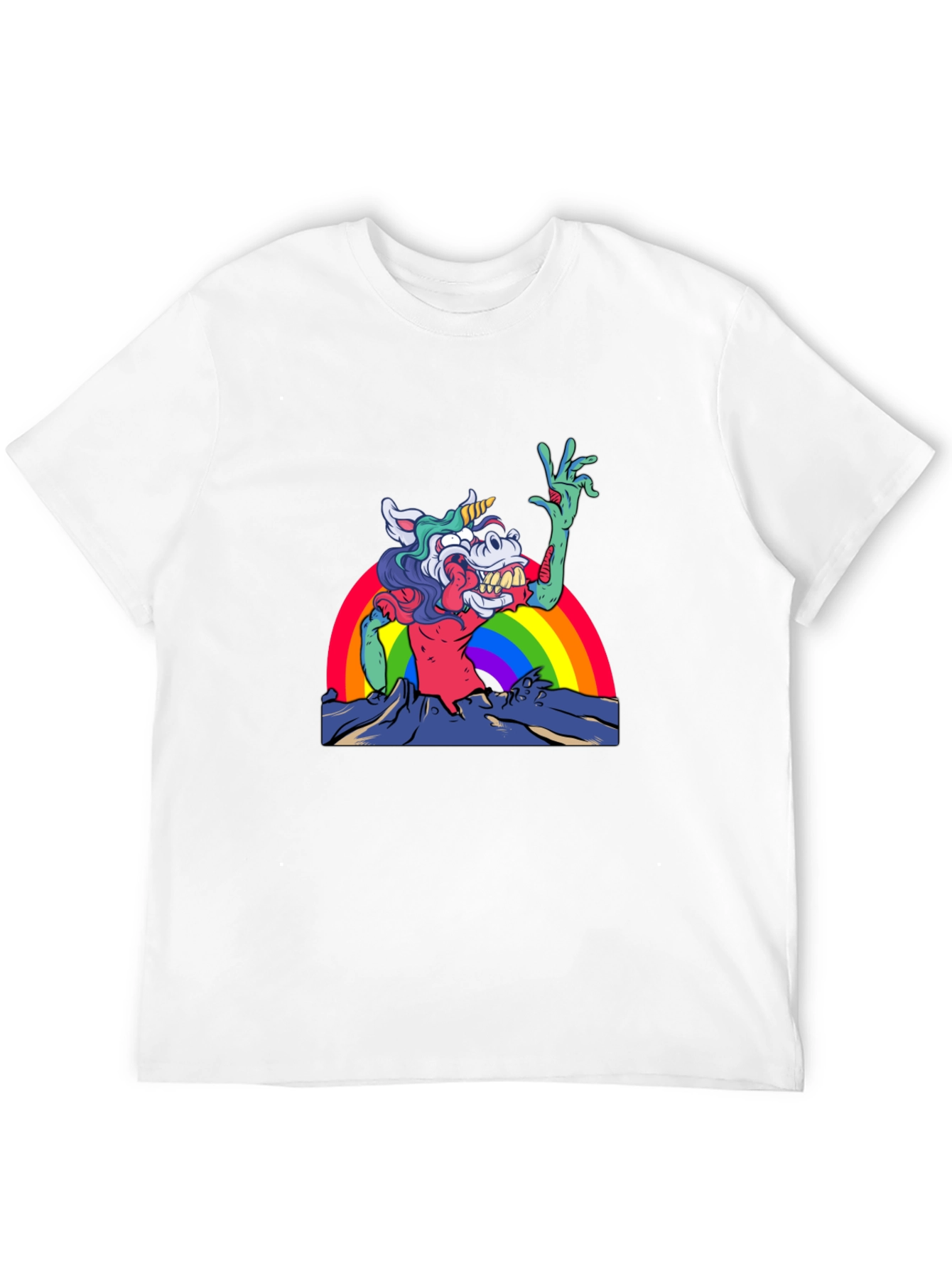 Unicorn Zombie Rainbow Graphic Tee