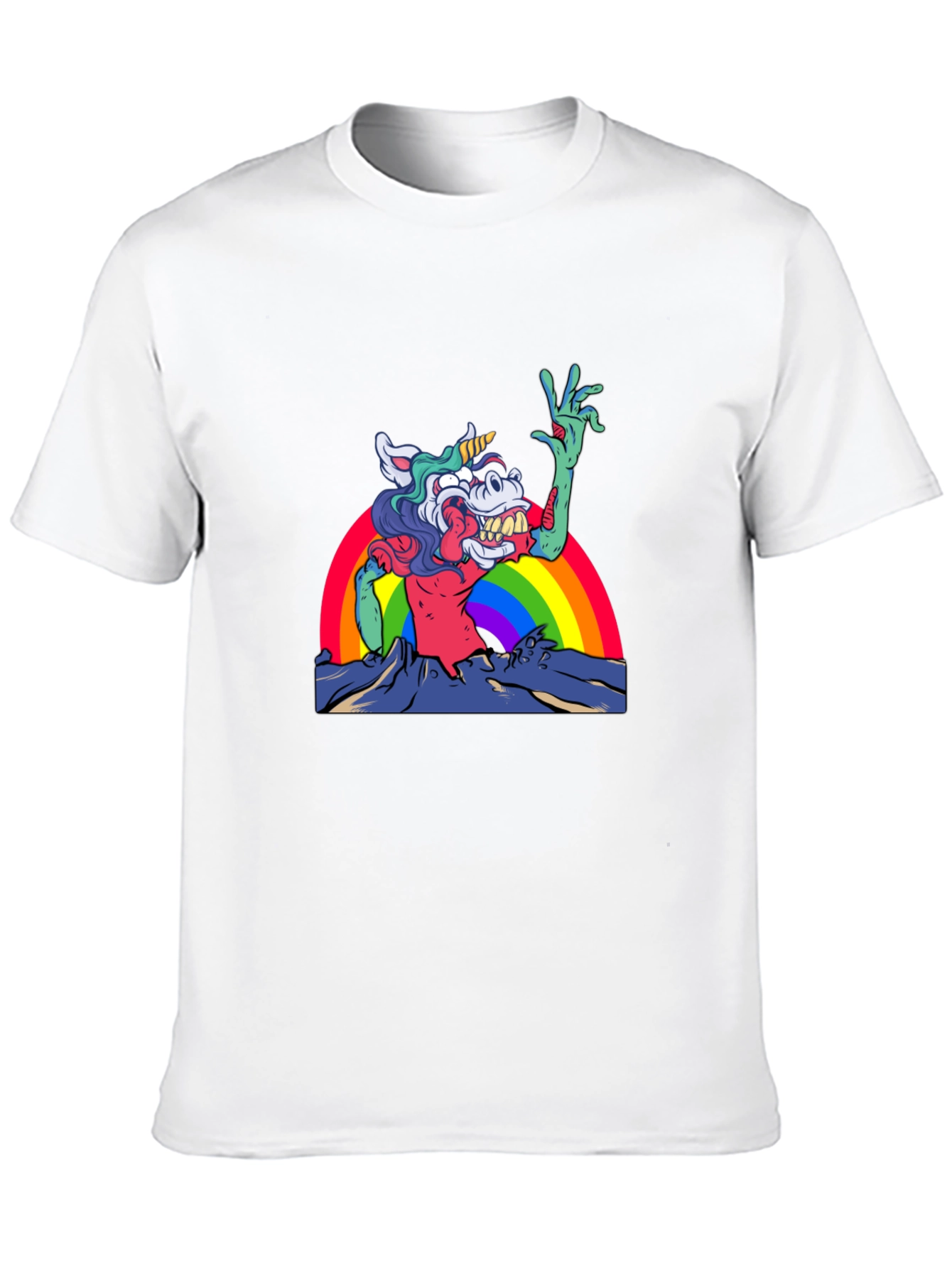 Unicorn Zombie Rainbow Graphic Tee