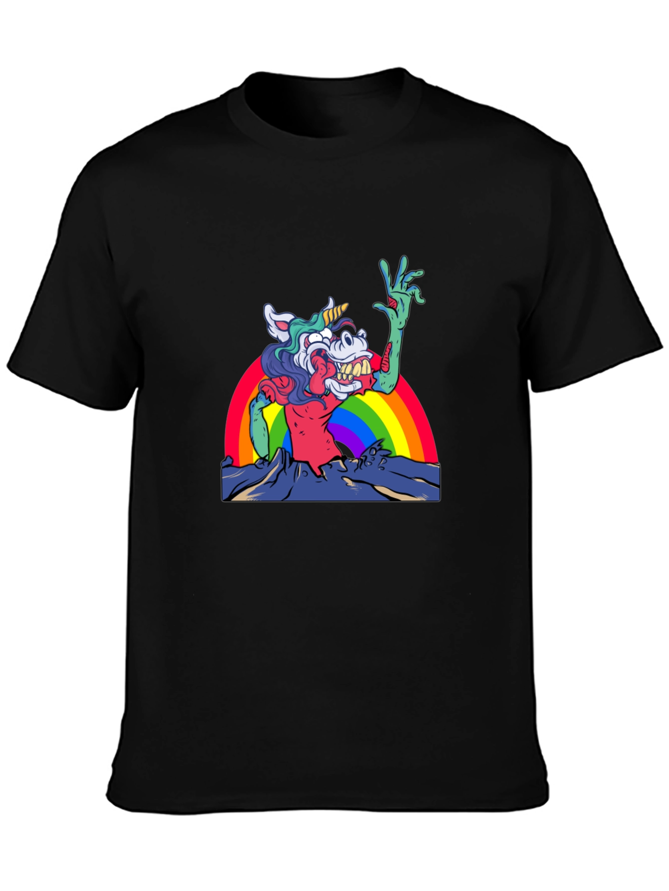 Unicorn Zombie Rainbow Graphic Tee