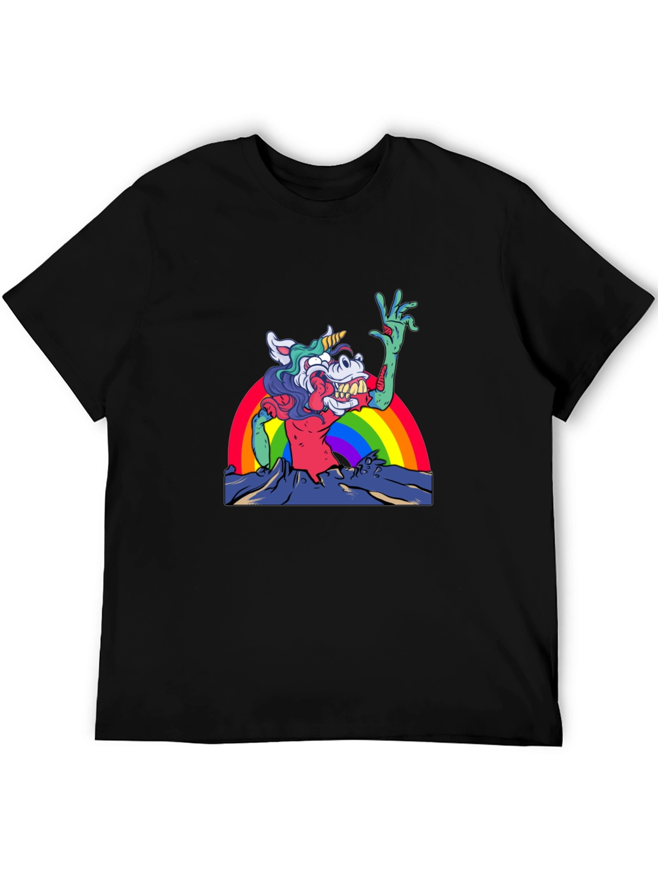 Unicorn Zombie Rainbow Graphic Tee