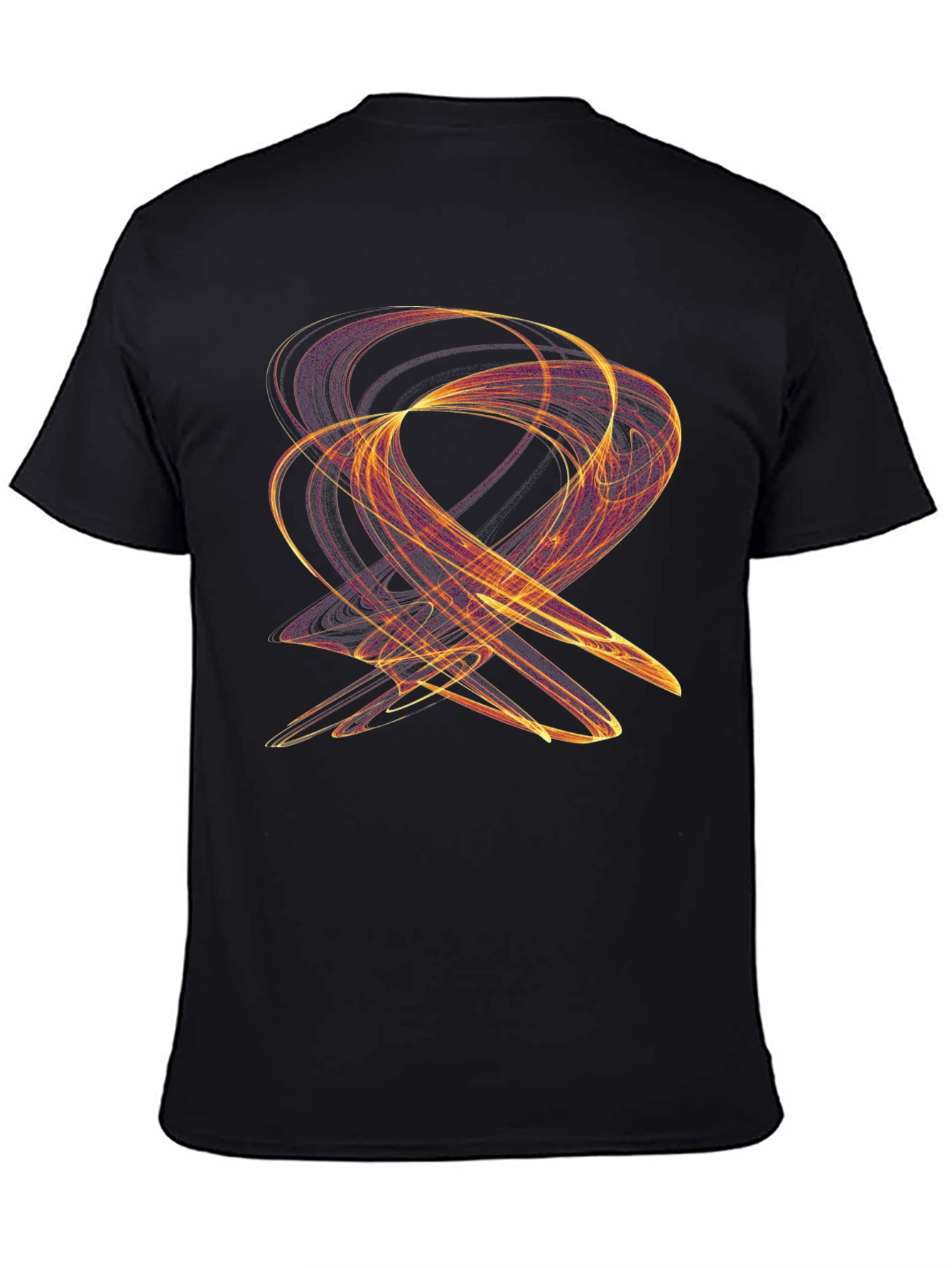 Abstract Swirl Graphic Black T-Shirt