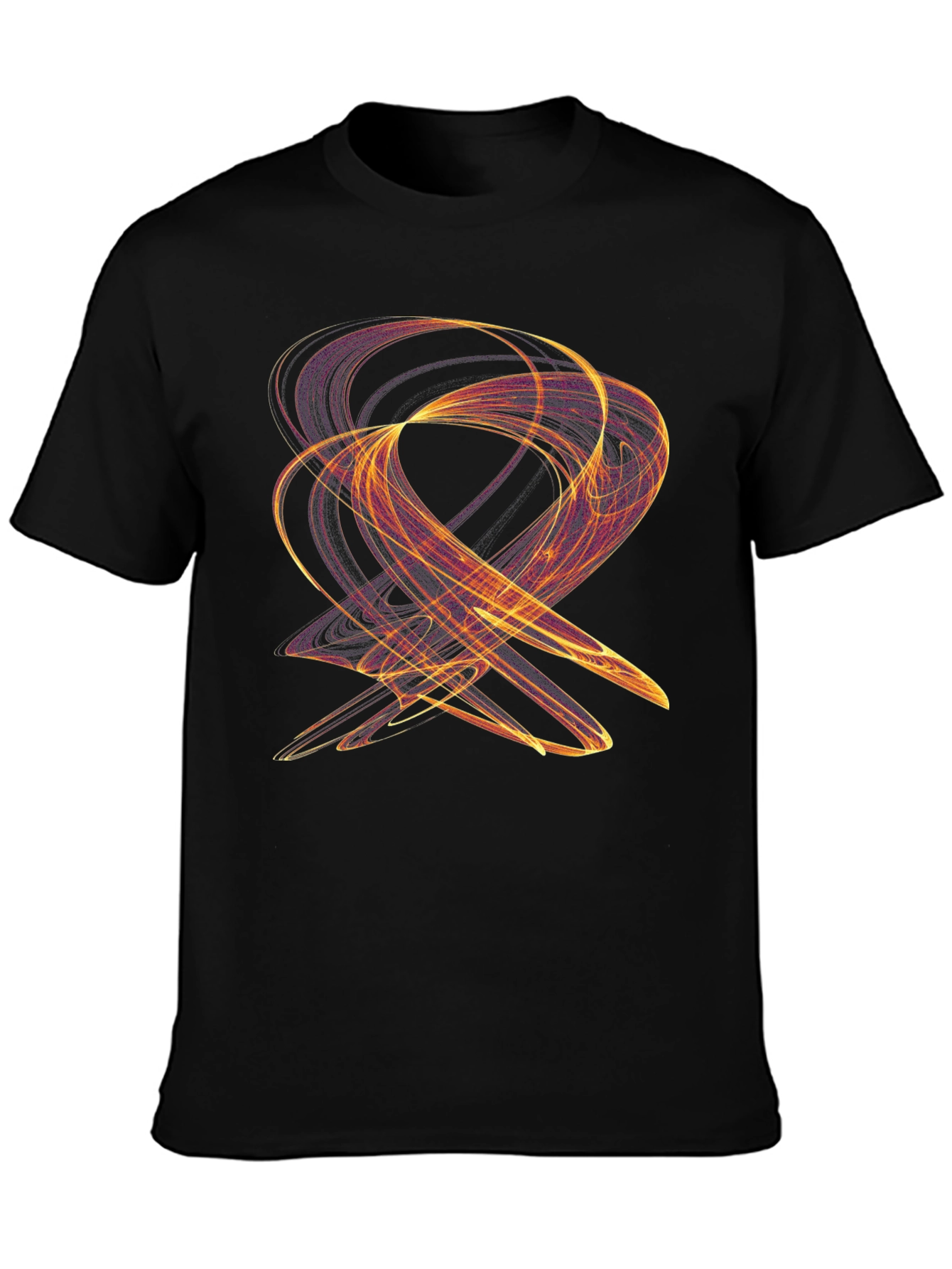 Abstract Swirl Graphic Black T-Shirt