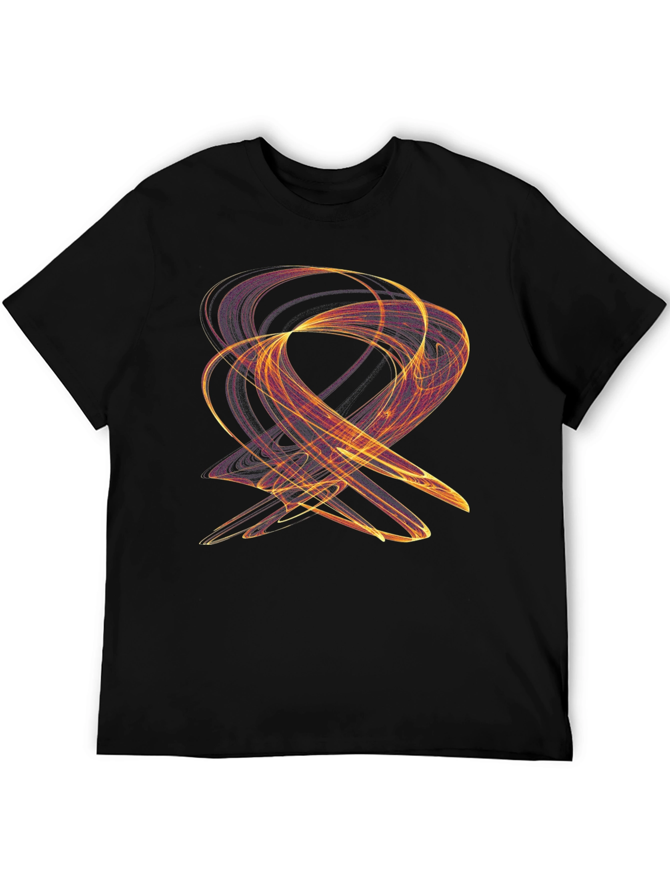 Abstract Swirl Graphic Black T-Shirt