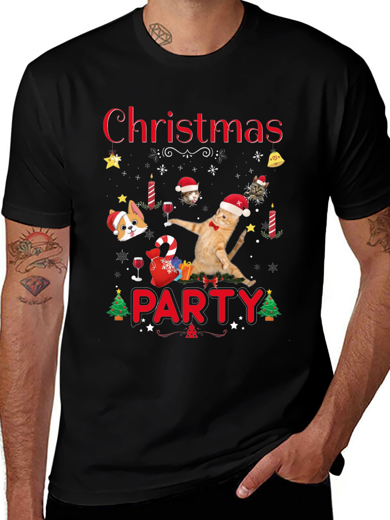 Christmas Party Cat T-Shirt