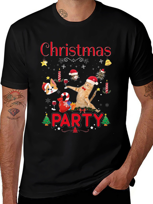 Christmas Party Cat T-Shirt