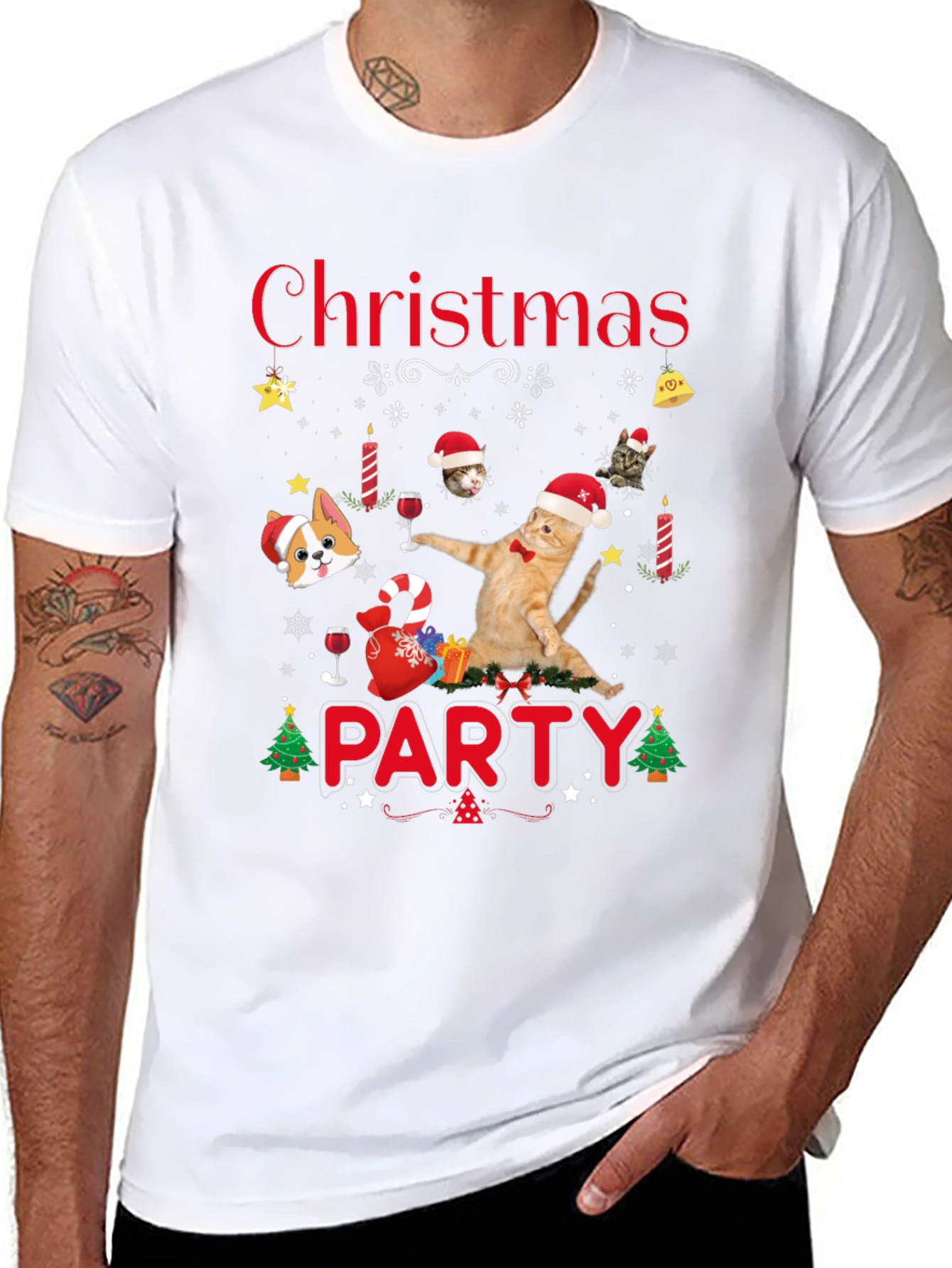 Christmas Party Cat T-Shirt