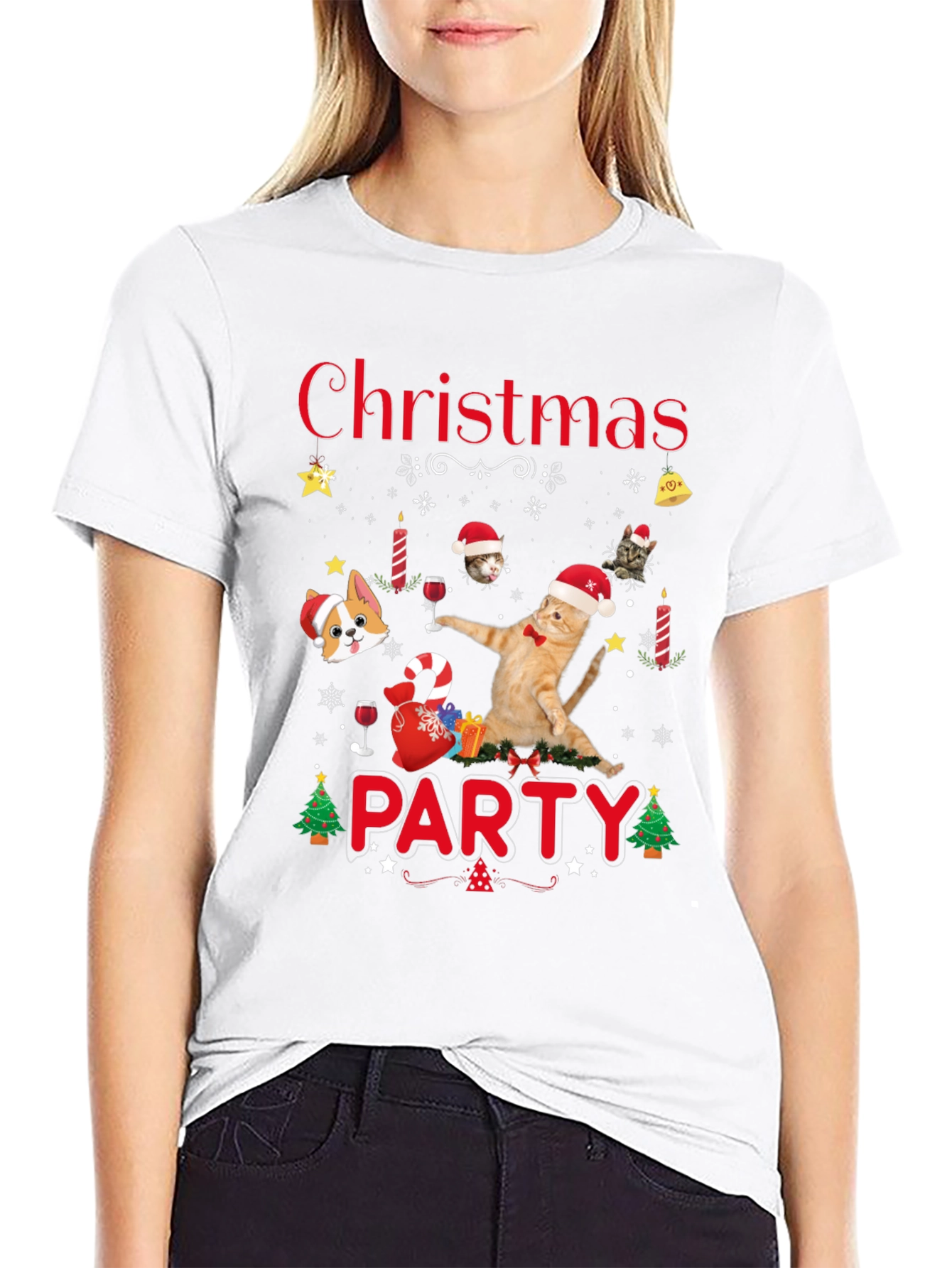 Christmas Party Cat T-Shirt