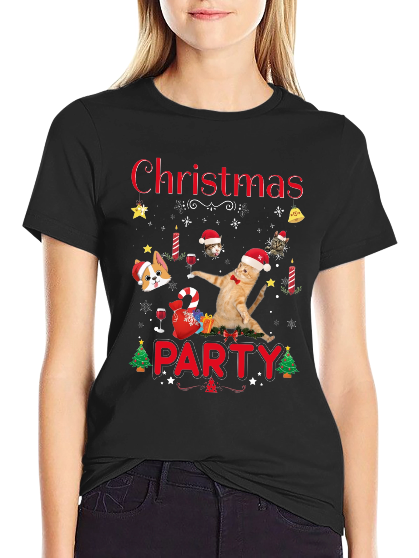 Christmas Party Cat T-Shirt
