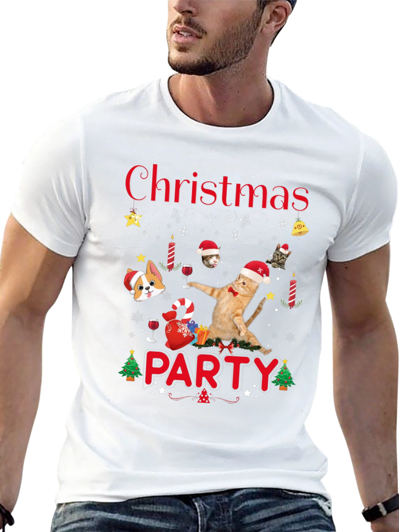 Christmas Party Cat T-Shirt