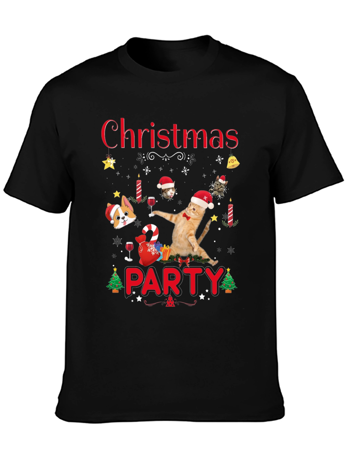 Christmas Party Cat T-Shirt
