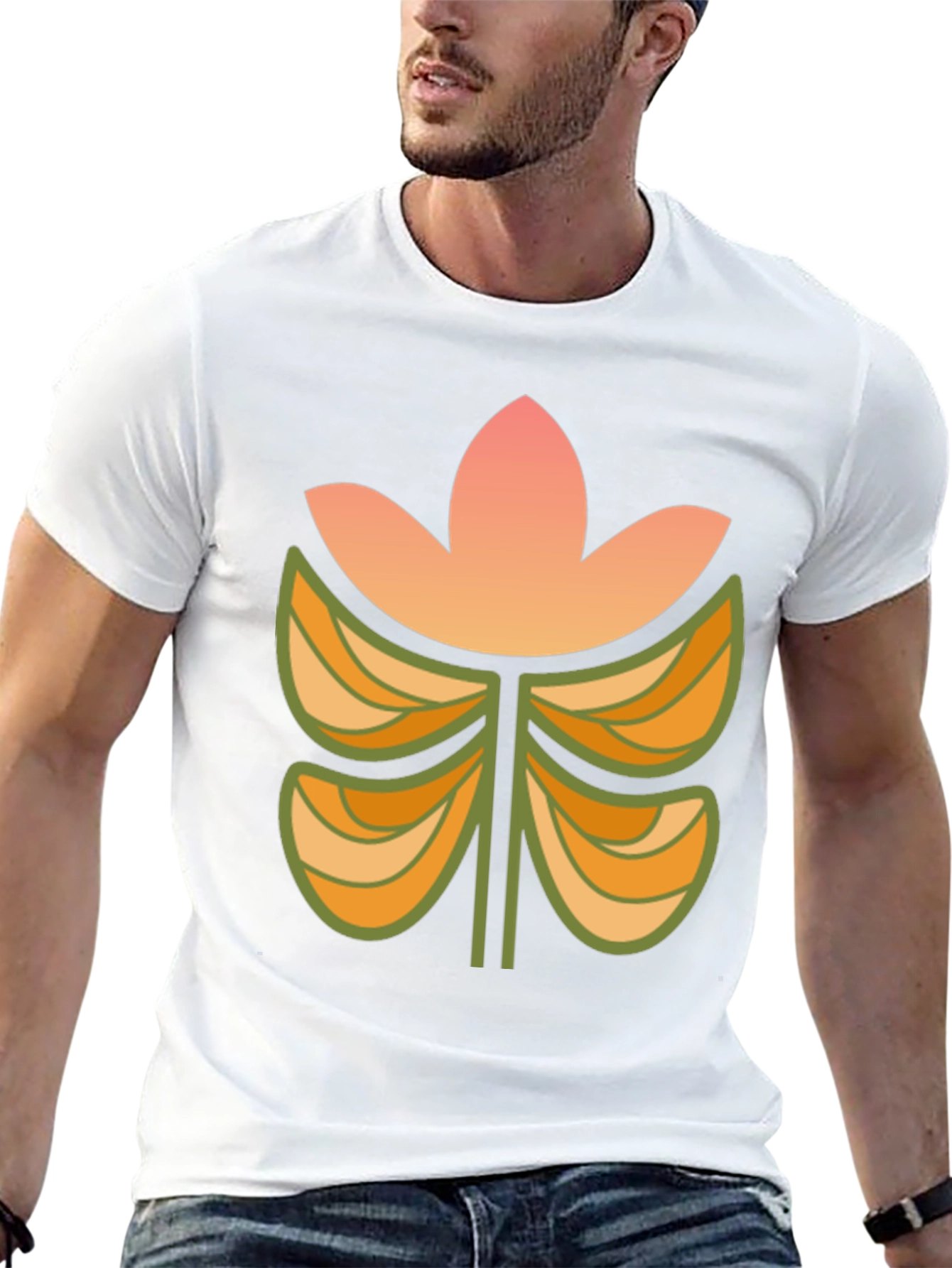 Retro Floral Black T-Shirt