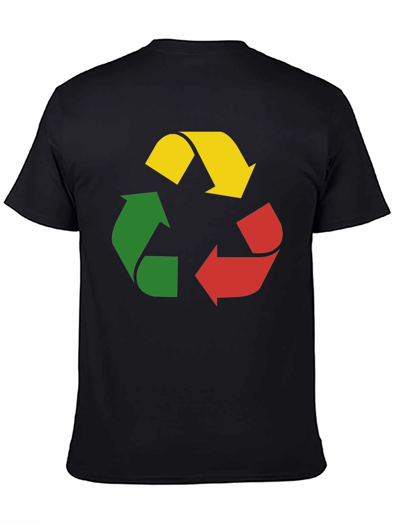 Recycle Symbol Graphic Tee - Black Cotton T-Shirt
