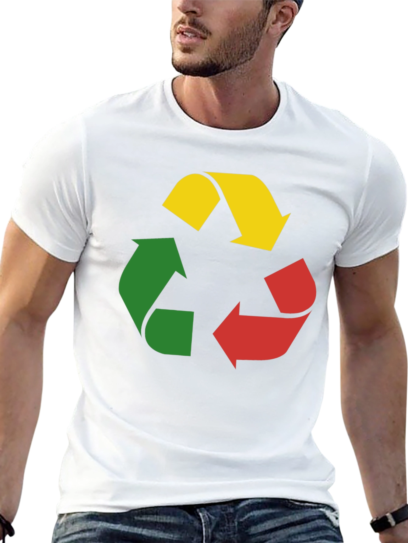 Recycle Symbol Graphic Tee - Black Cotton T-Shirt
