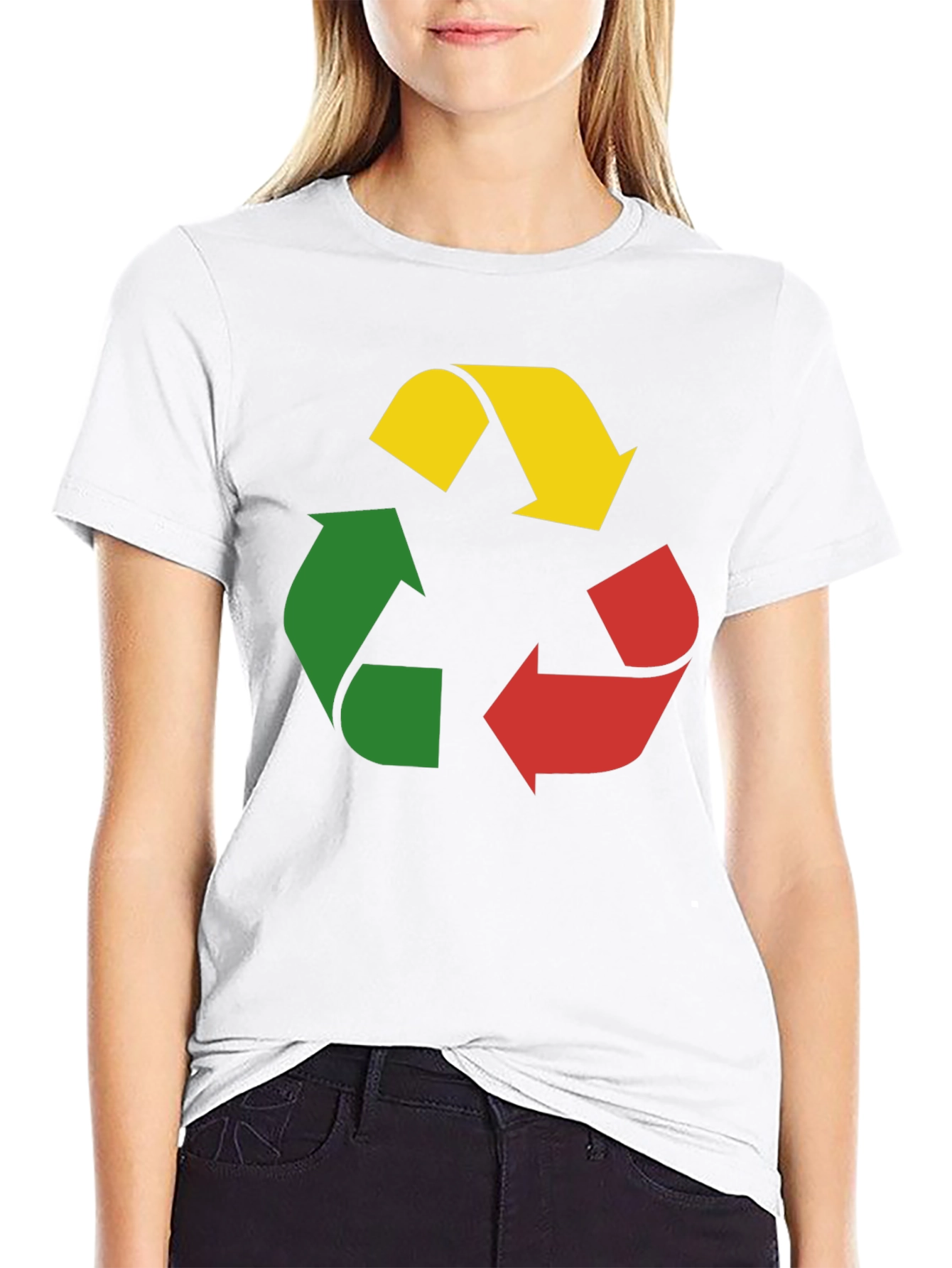 Recycle Symbol Graphic Tee - Black Cotton T-Shirt